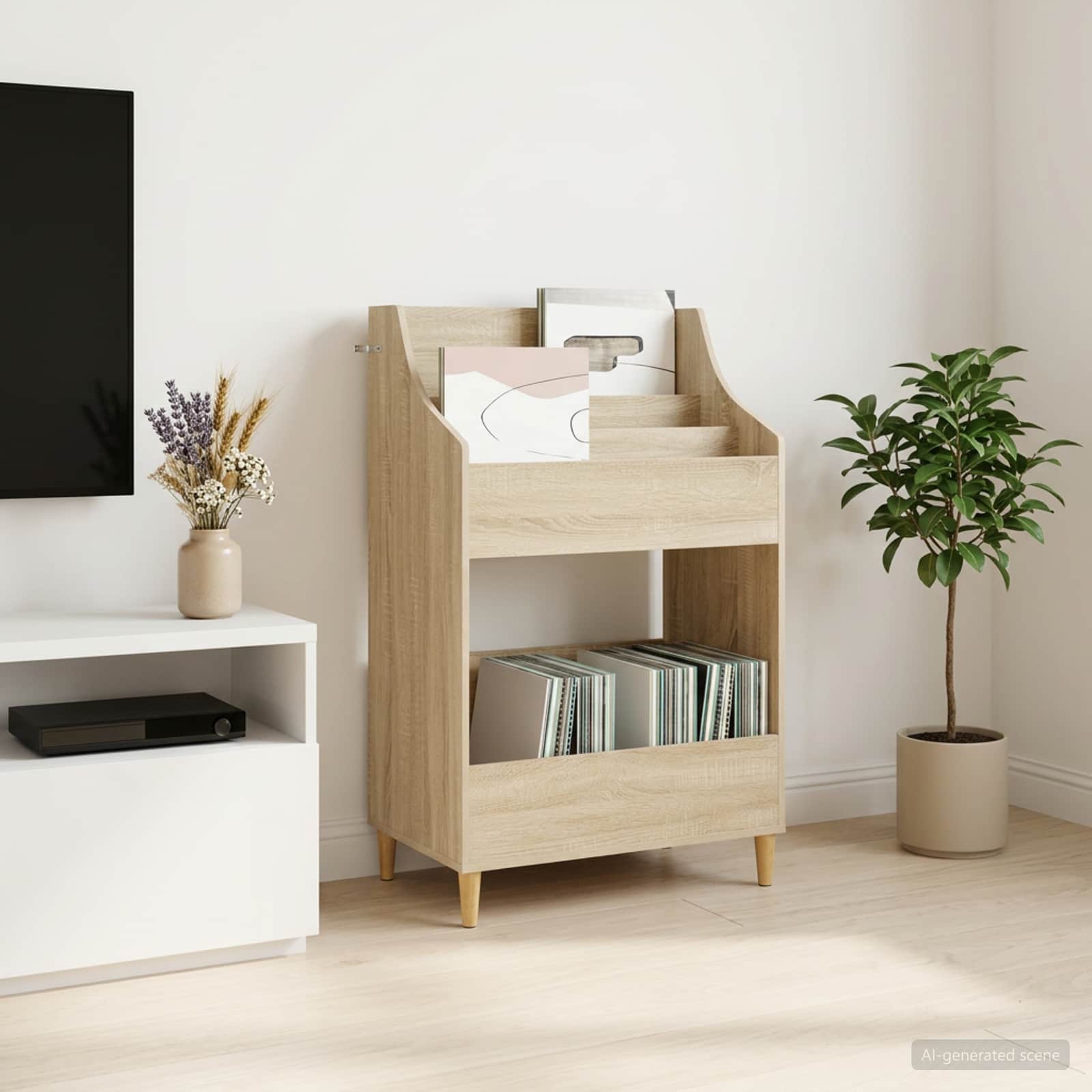 Meedia riiulid Sonoma tamm 70,5 x 46 x 112 cm Tehispuit