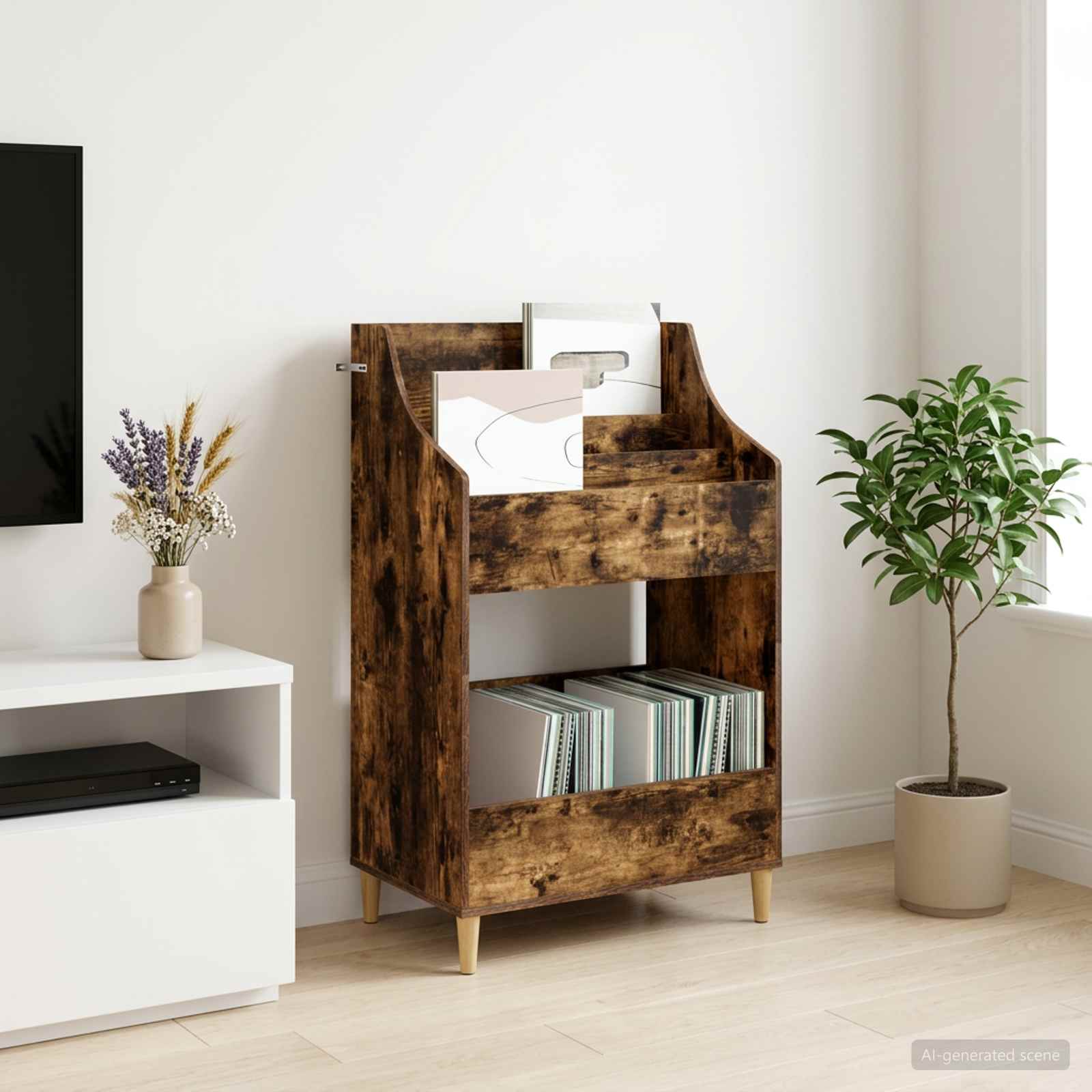 Meedia riiulid Suitsutatud tamm 70,5 x 46 x 112 cm Tehispuit