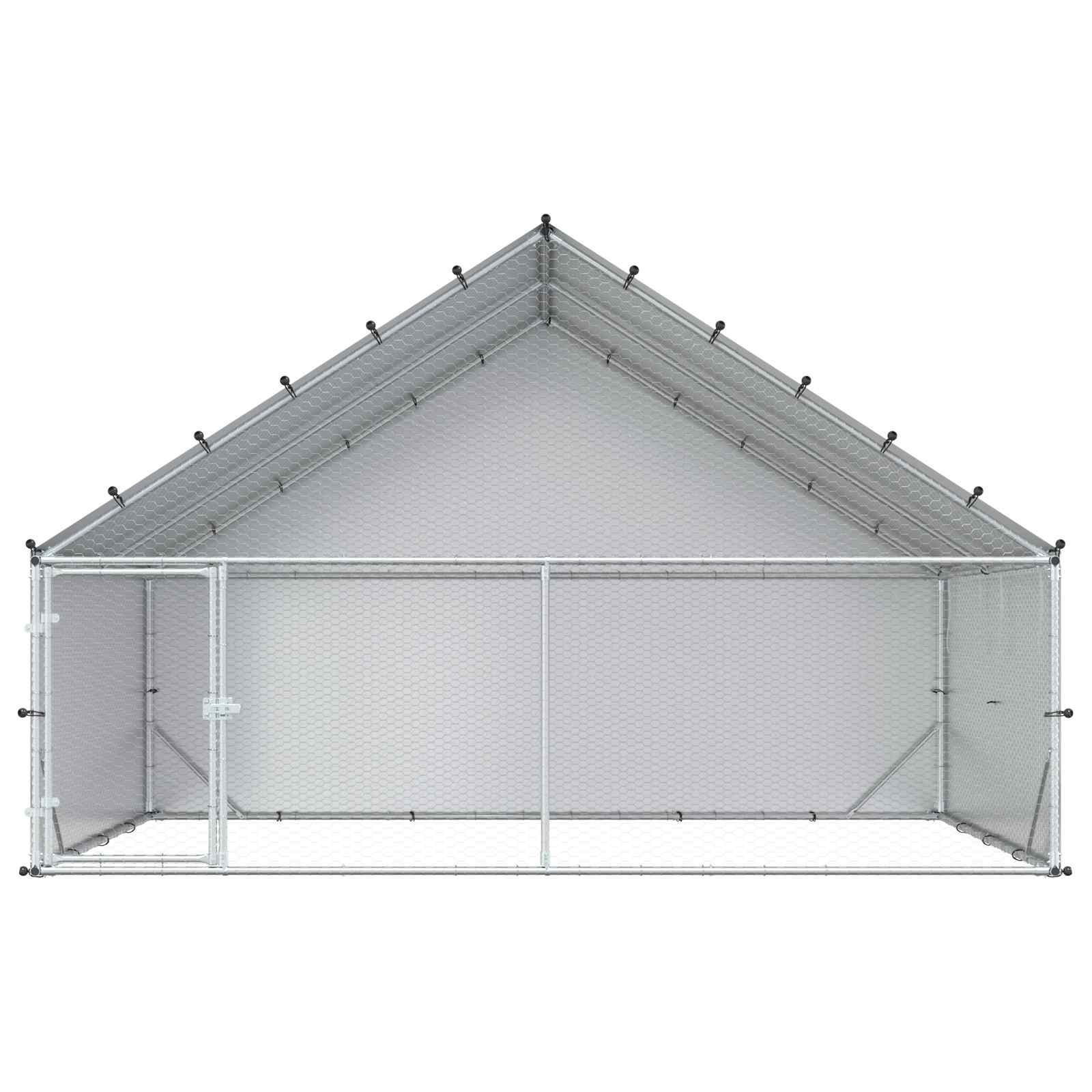 Kanakuut katusega Hõbedane 300 x 200 x 190 cm Tsingitud teras