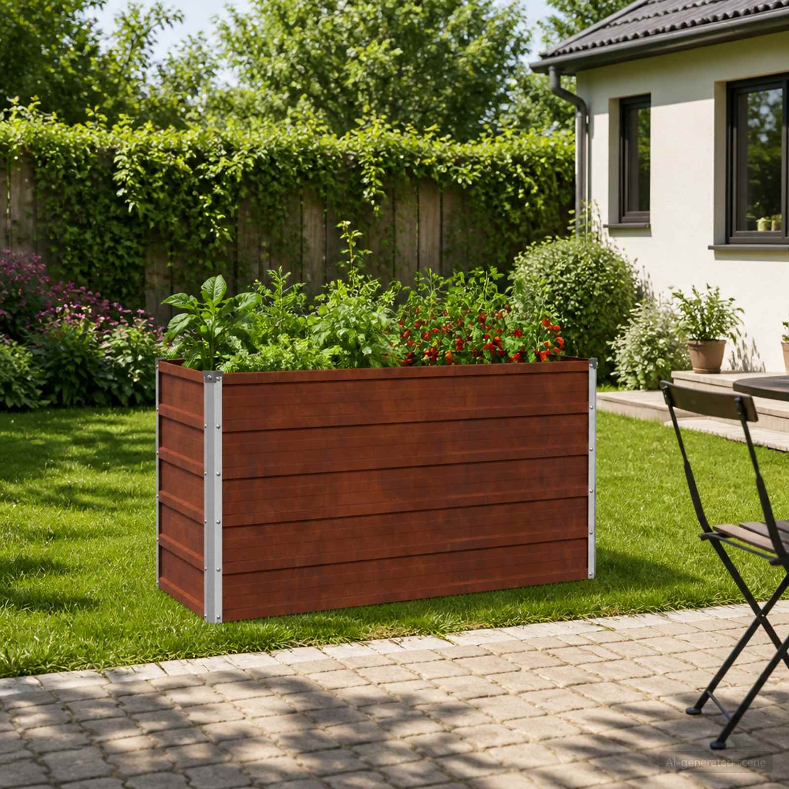 Tõstetud Aiapeenar Ilmastikukindel teras 100 x 40 x 55 cm Teras