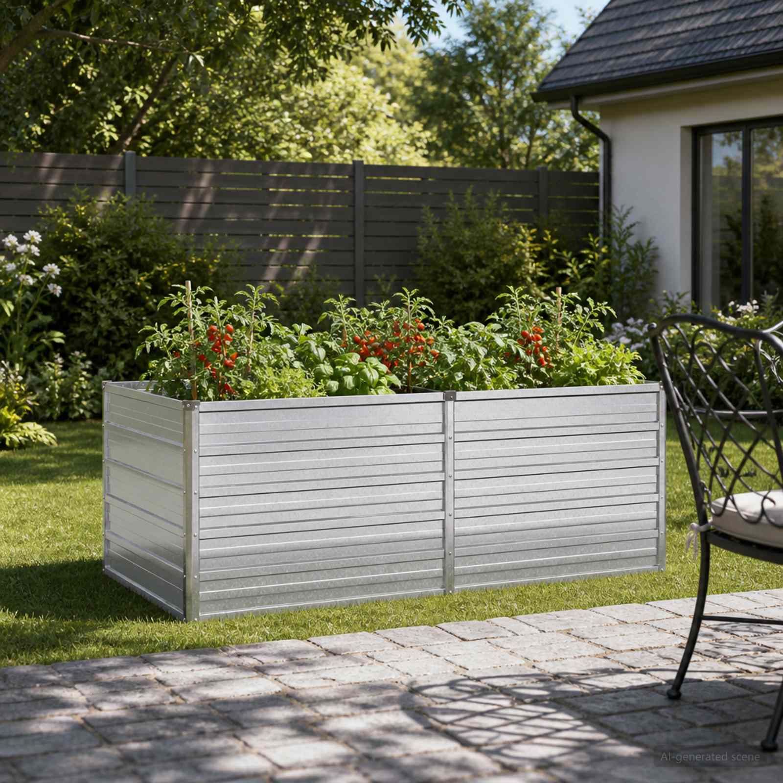 Tõstetud Aiapeenar Tsingitud hõbedane 163 x 80 x 55 cm Teras