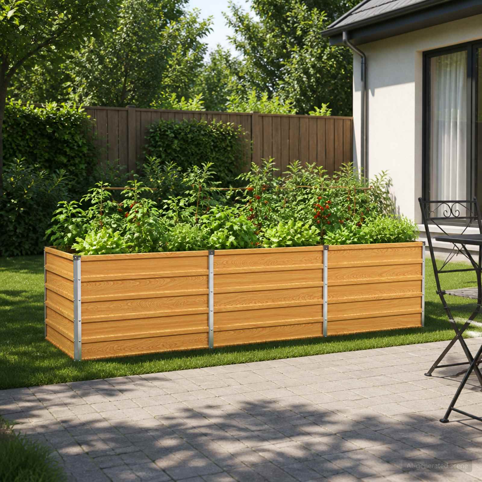 Tõstetud Aiapeenar naturaalne puit 242 x 80 x 55 cm Teras