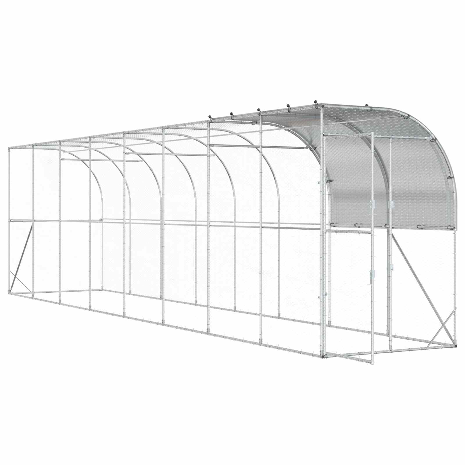 Seina äärne kana aed Hõbedane 800 x 100 x 215 cm