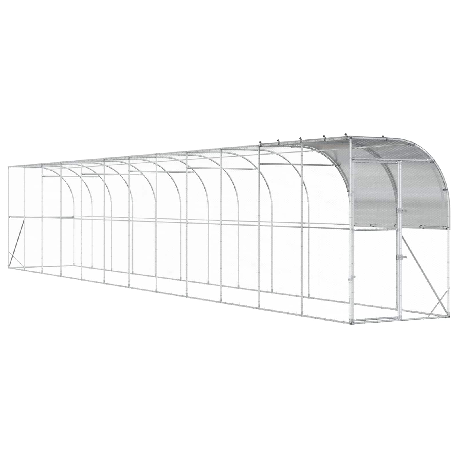 Seina äärne kana aed Hõbedane 1200 x 150 x 215 cm