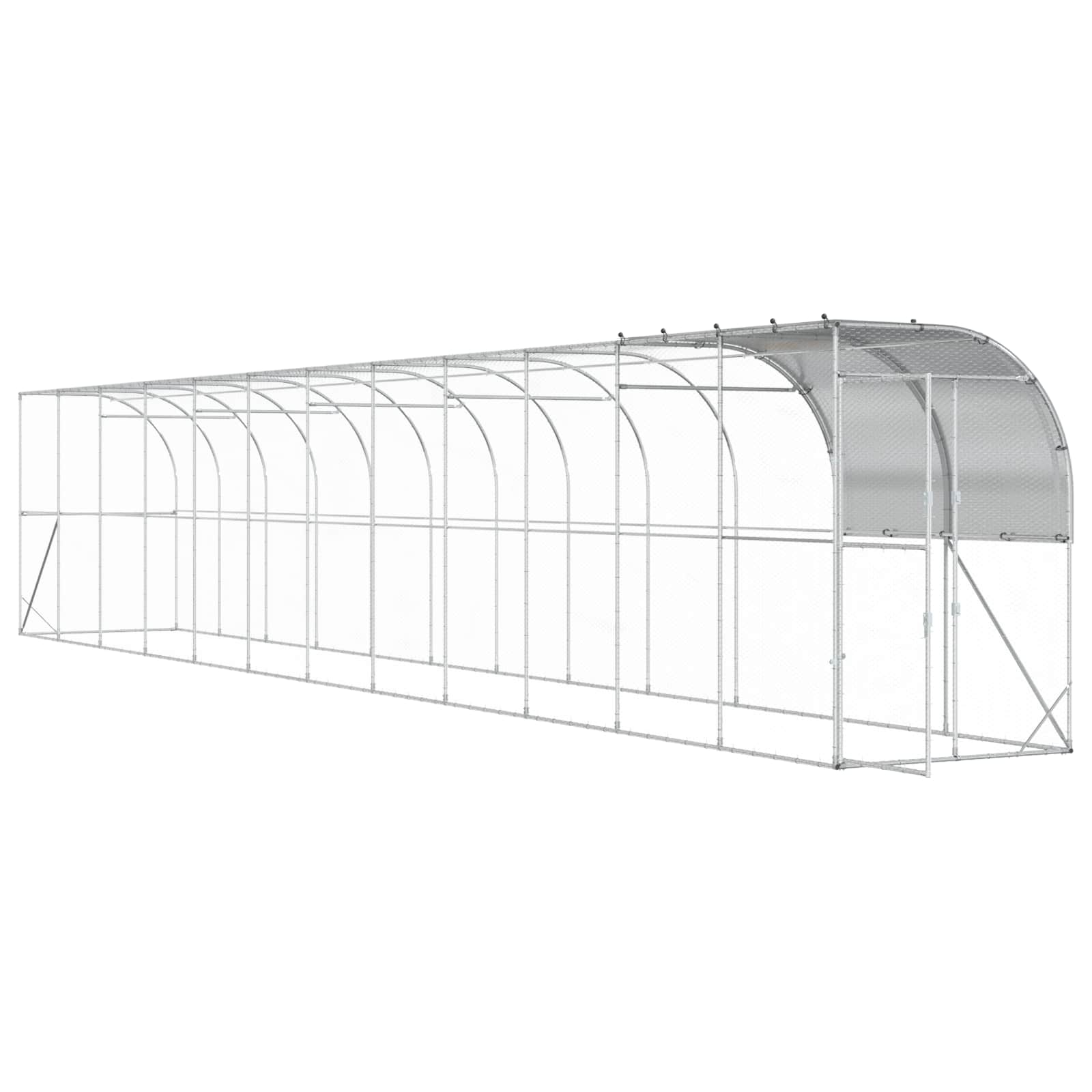 Seina äärne kana aed Hõbedane 1200 x 150 x 215 cm