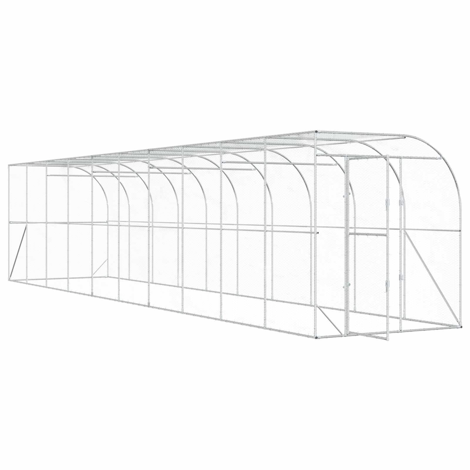 Seina äärne kana aed Hõbedane 600 x 150 x 215 cm