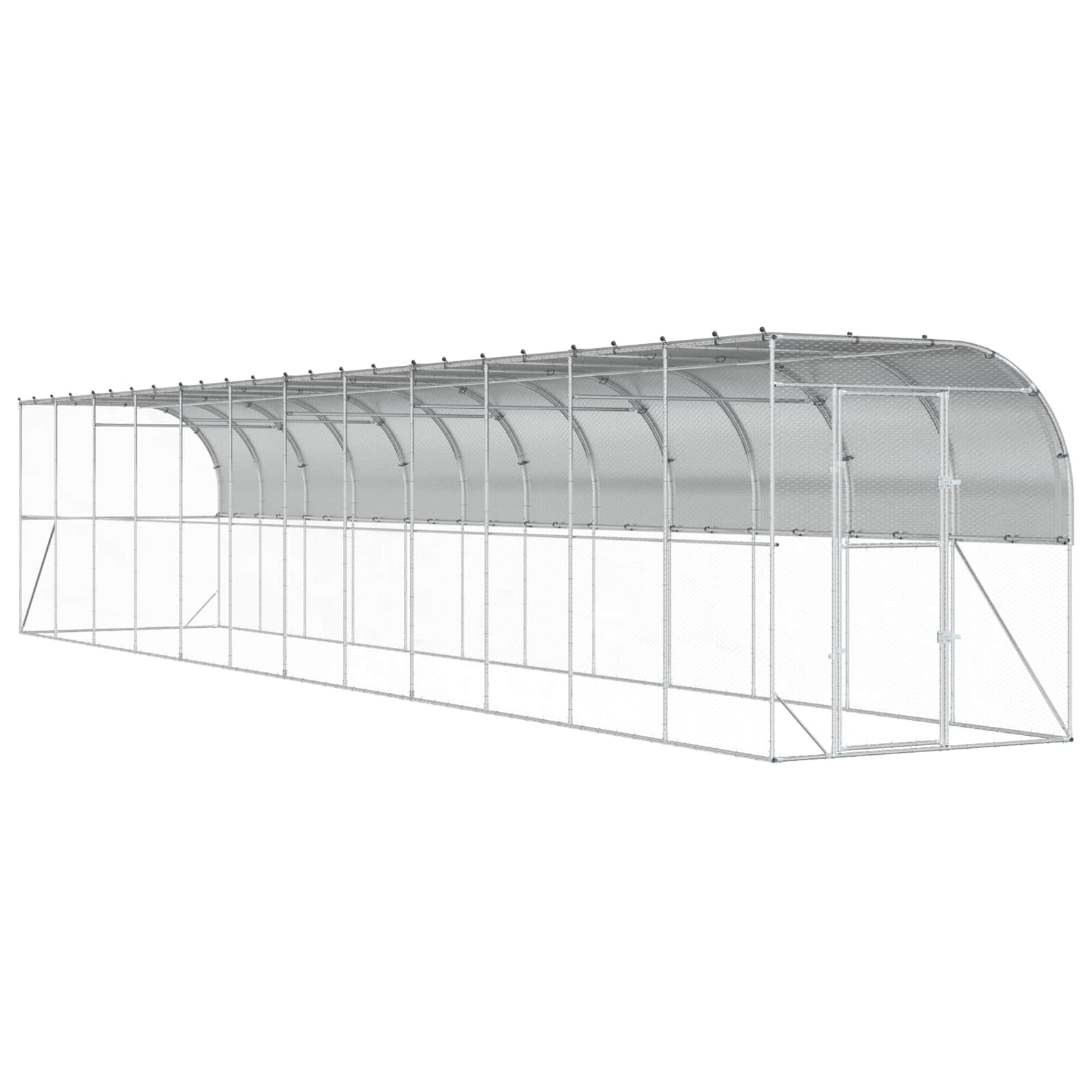 Seina äärne kana aed Hõbedane 600 x 150 x 215 cm