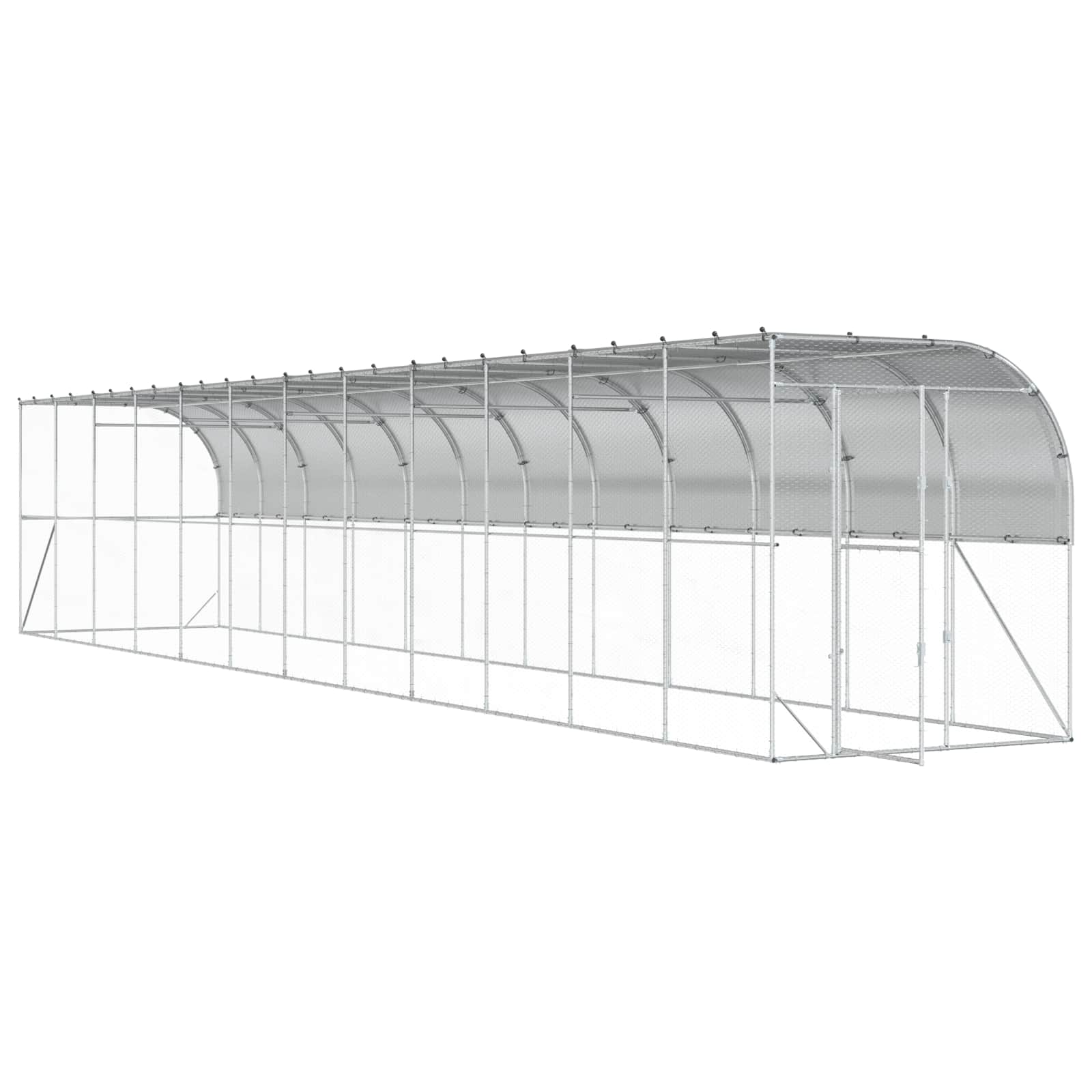 Seina äärne kana aed Hõbedane 600 x 150 x 215 cm