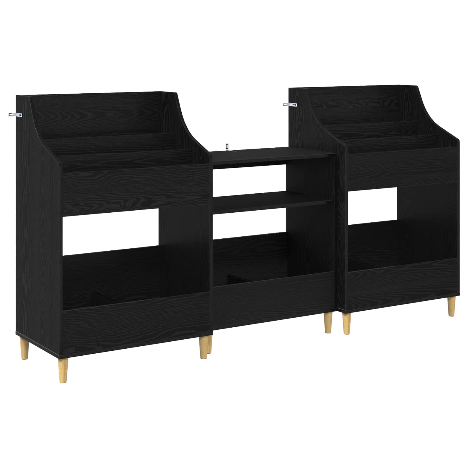 Meedia riiulite komplekt 3 tk Must tamm 212 x 46 x 112 cm