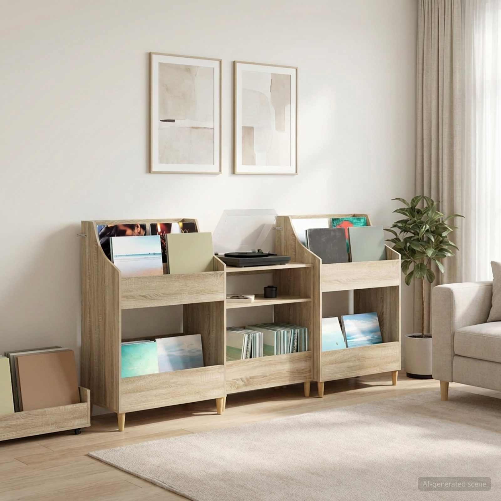 Meedia riiulite komplekt 3 tk Sonoma tamm 212 x 46 x 112 cm