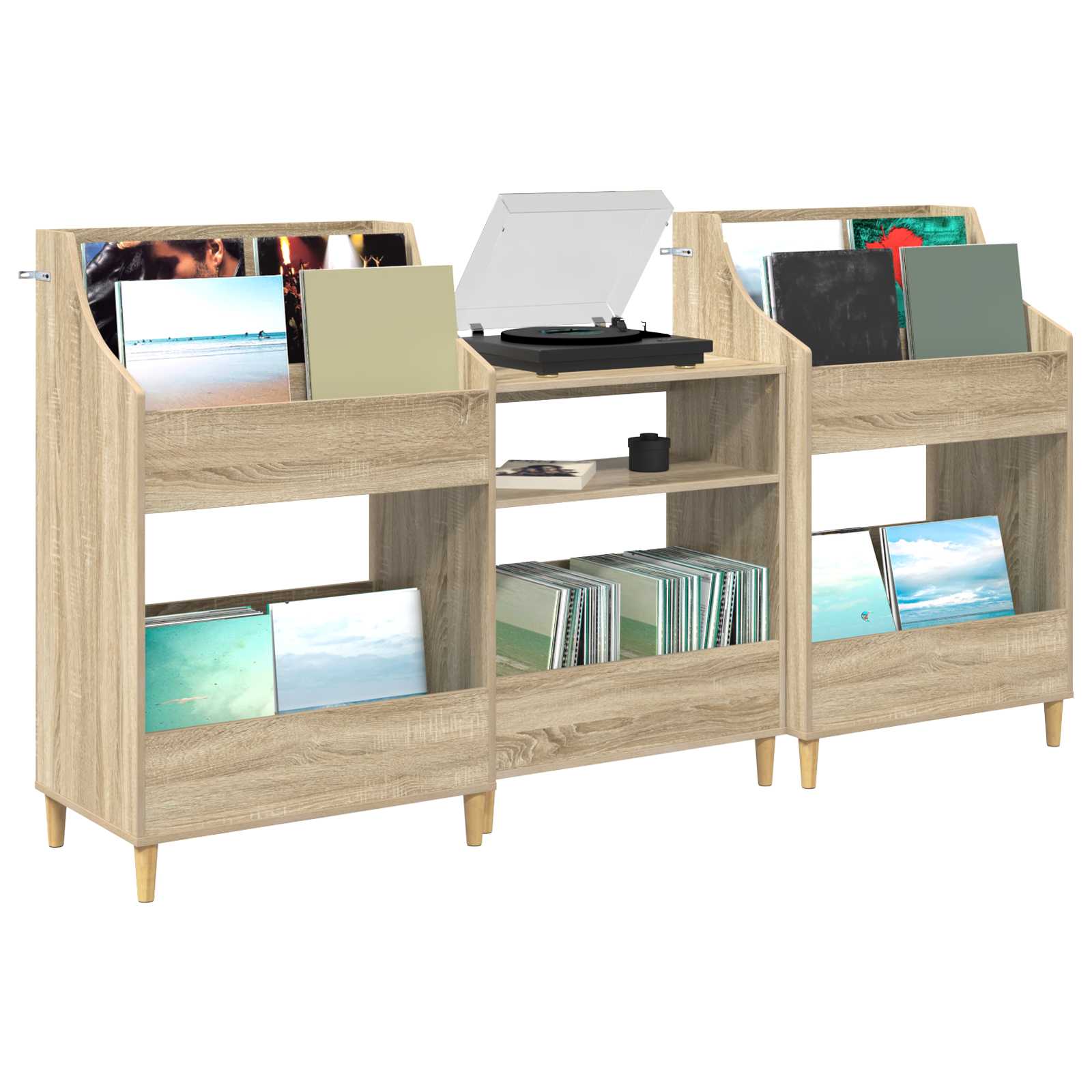 Meedia riiulite komplekt 3 tk Sonoma tamm 212 x 46 x 112 cm