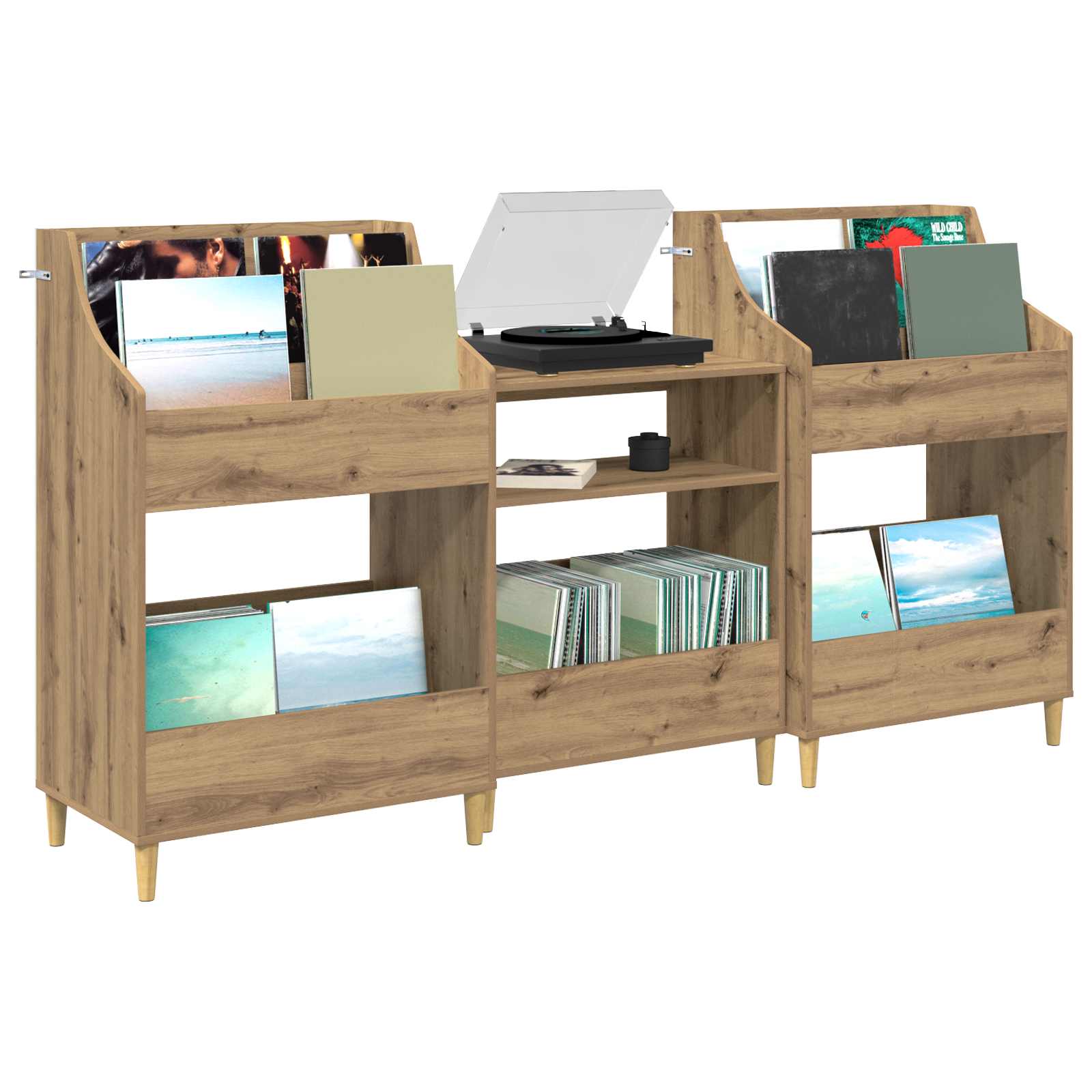 Meedia riiulite komplekt 3 tk Artisan tamm 212 x 46 x 112 cm