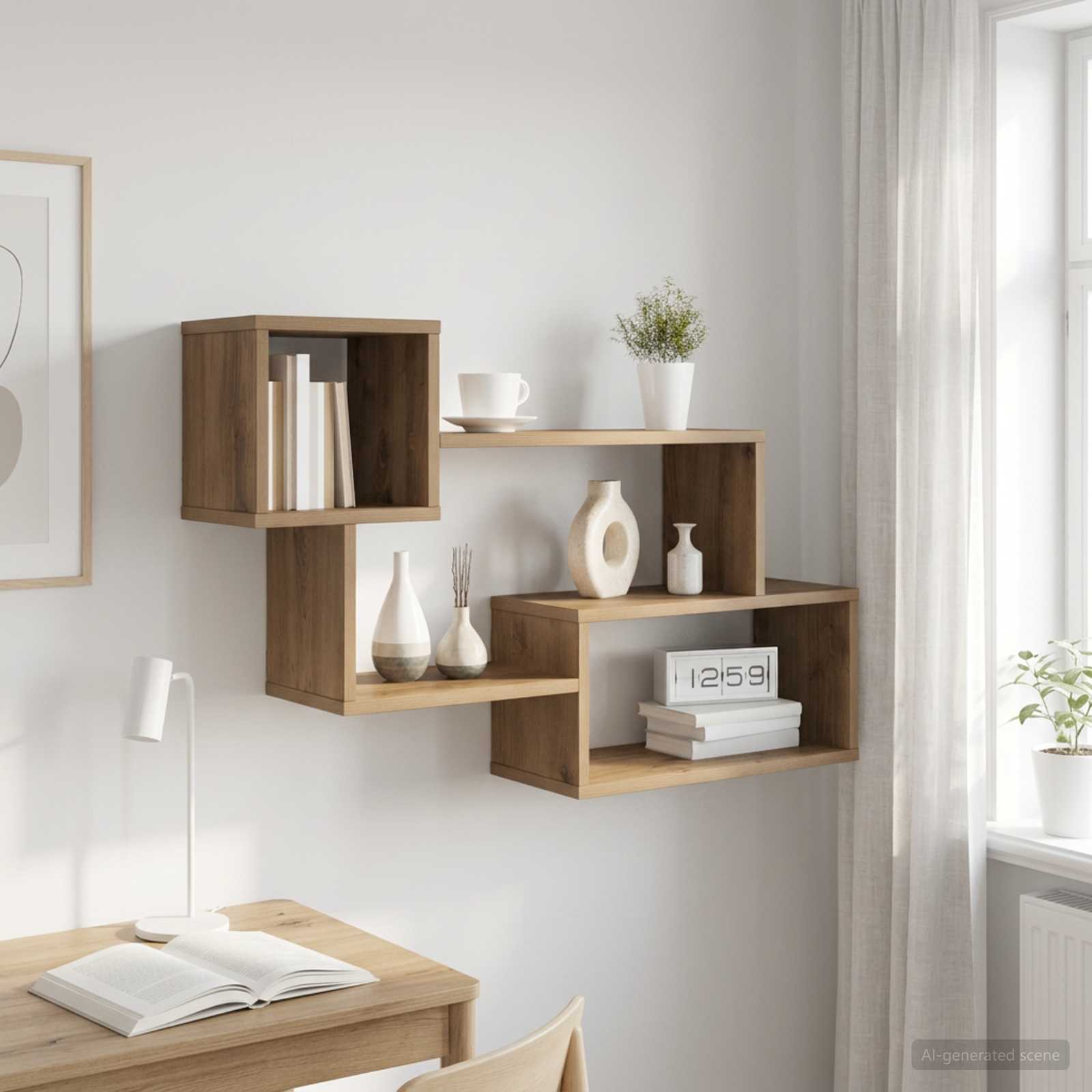 Ujuv riiul Seinale kinnitav Artisan tamm 87 x 20 x 55 cm