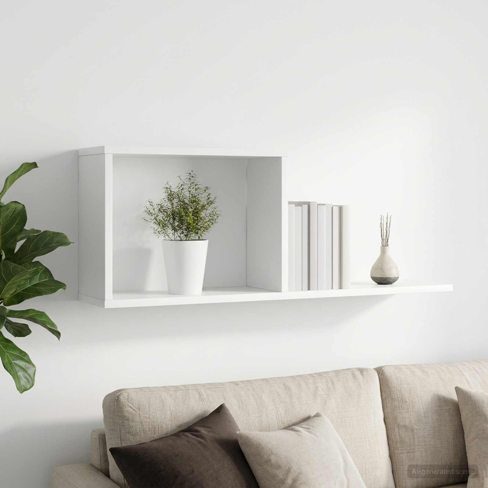 Seinale kinnitatavad riiulid Valge 80 x 15 x 30 cm Tehispuit