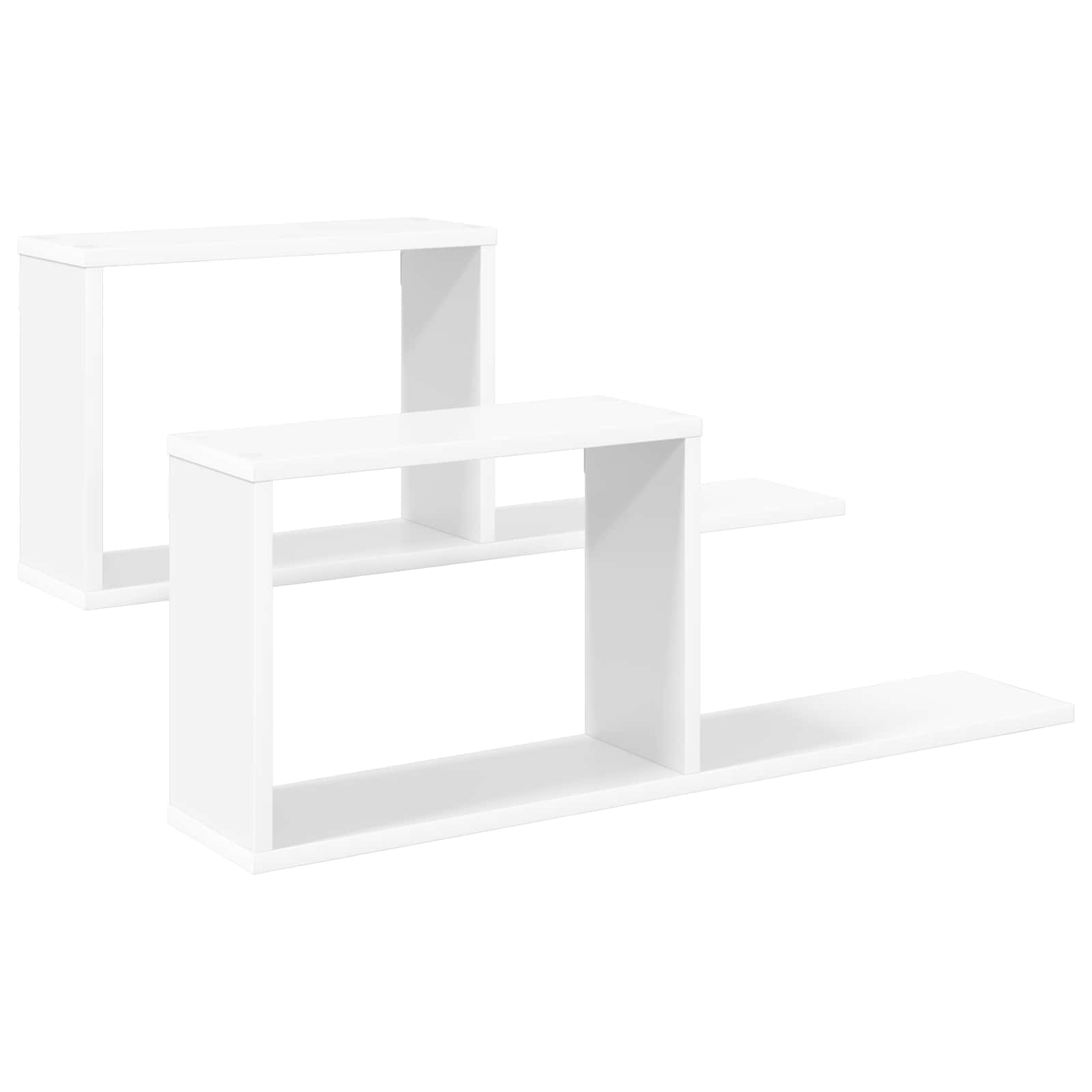 Seinale kinnitatavad riiulid 2 tk Valge 80 x 15 x 30 cm