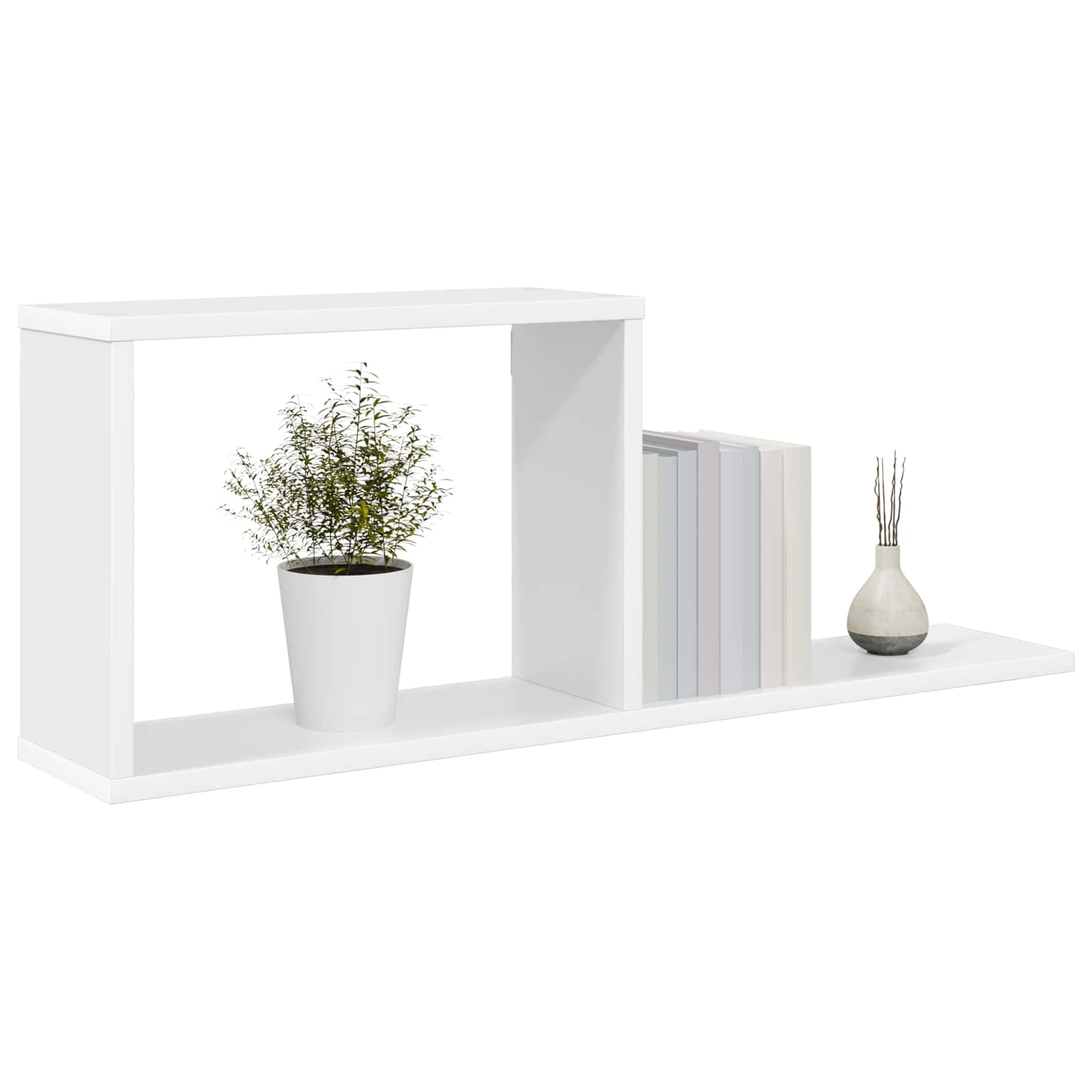 Seinale kinnitatavad riiulid 2 tk Valge 80 x 15 x 30 cm
