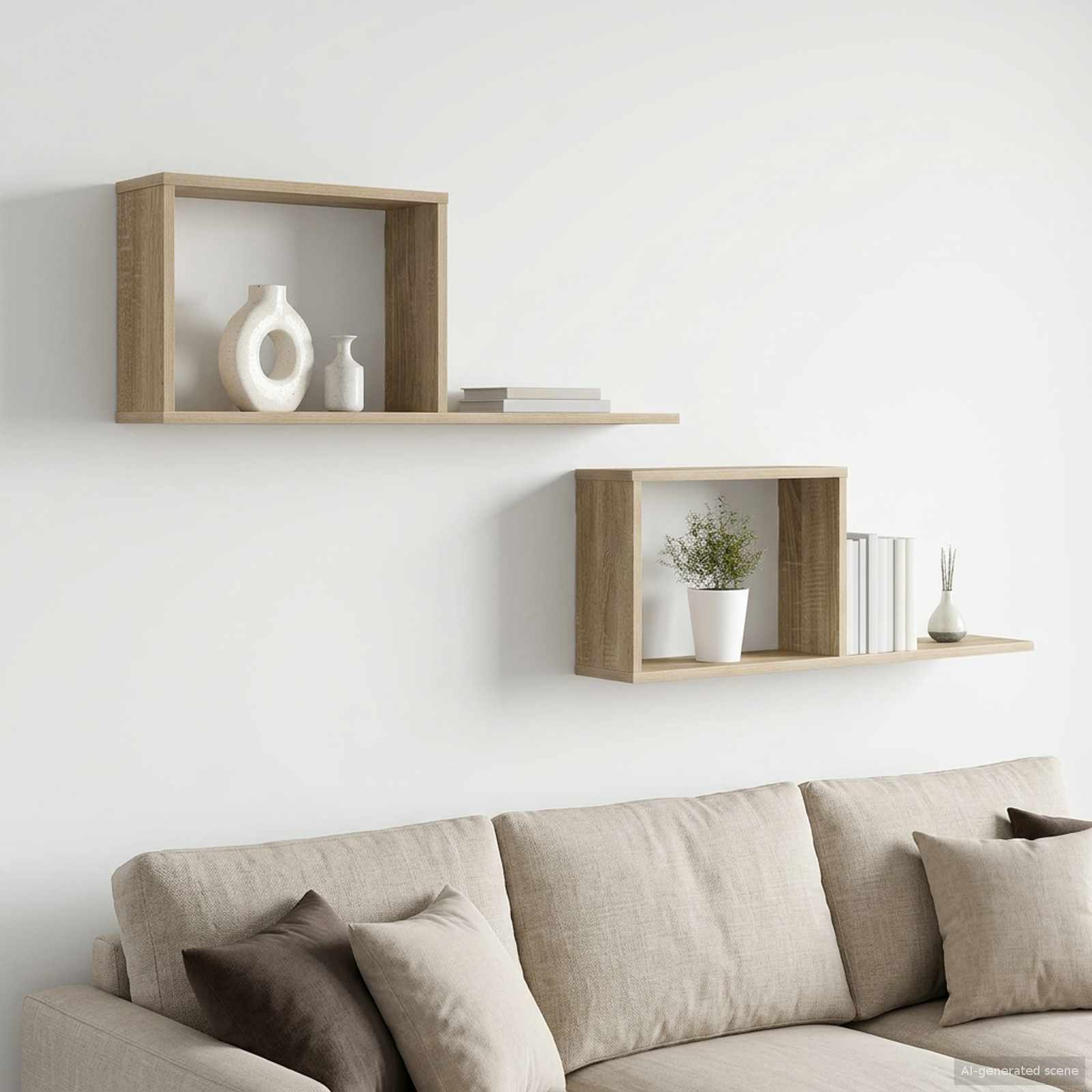 Seinale kinnitatavad riiulid 2 tk Sonoma tamm 80 x 15 x 30 cm
