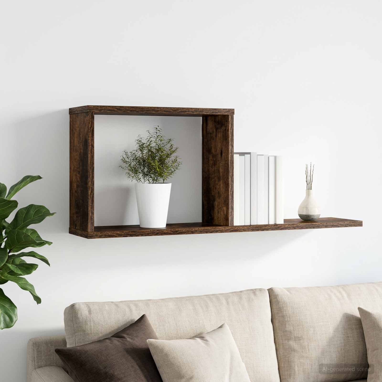 Seinale kinnitatavad riiulid Suitsutatud tamm 80 x 15 x 30 cm