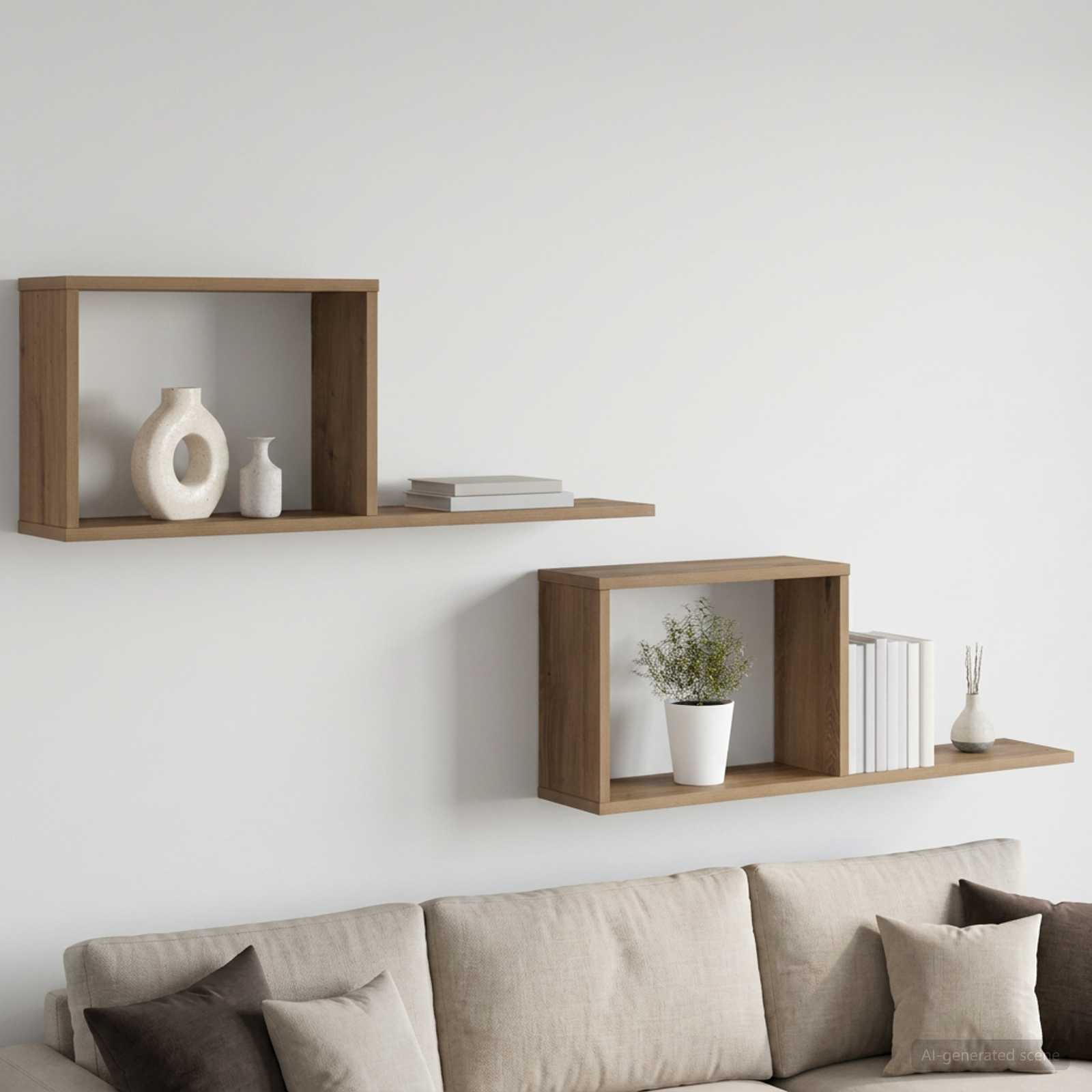 Seinale kinnitatavad riiulid 2 tk Artisan tamm 80 x 15 x 30 cm