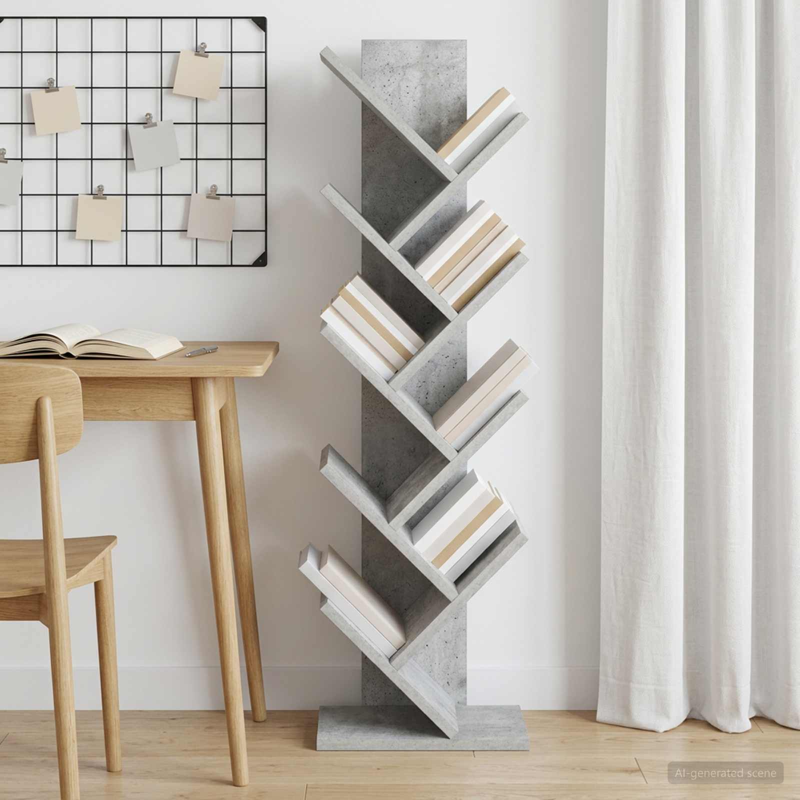 Puu Raamatuh shelf 6-tasandiline 30 x 18 x 100 cm Tehispuit