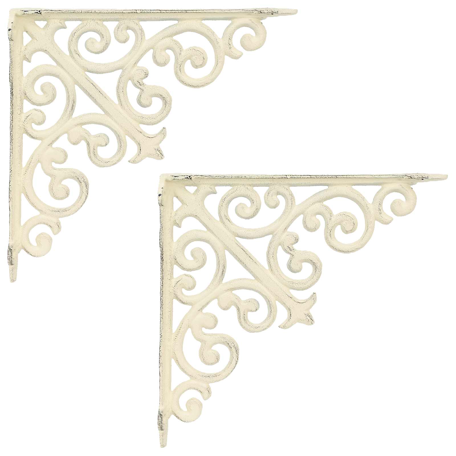 Seina riiuli konksud 2 tk Antikvalge 14 x 14 x 3,5 cm Teras
