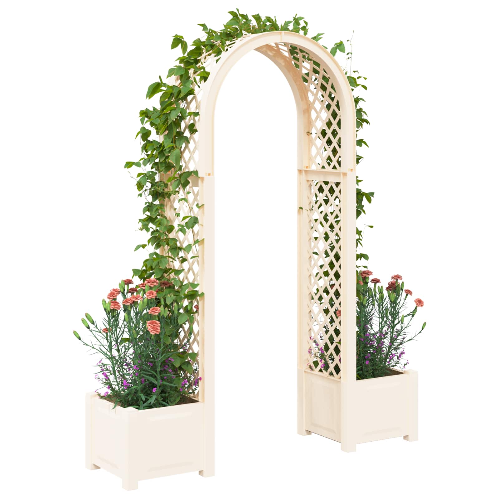 Roosi kaar koos istutuskastiga Valge 168,5 x 43 x 207 cm PP
