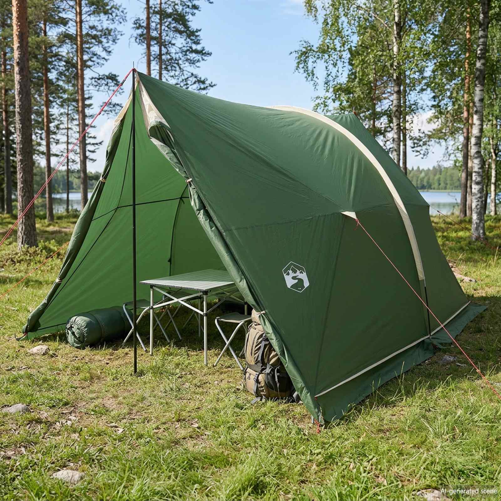 Veekindel varikatus Roheline 185T Polüester PU-kattega