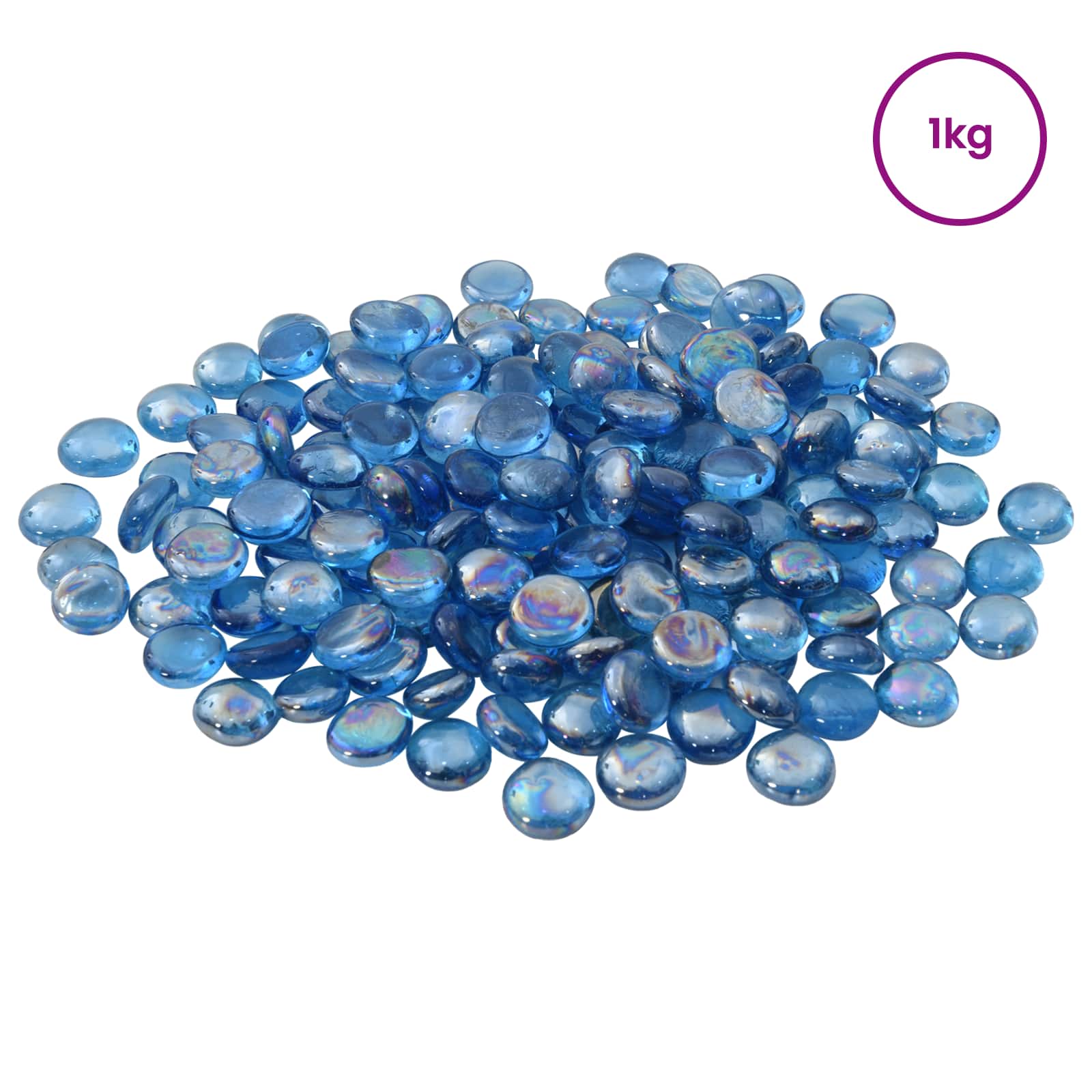 Klaasikilluke 17-19 mm Hele kobaltine sinine Klaas