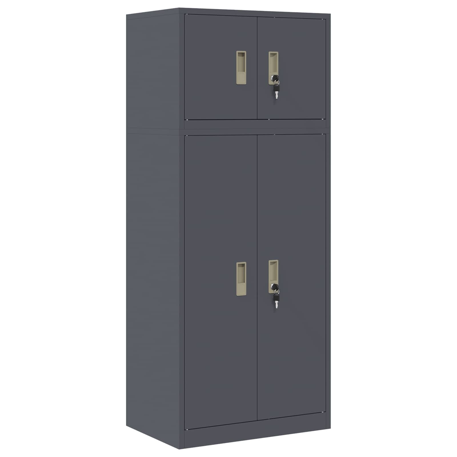 Hoiukapp 2 tk Antratsiit 60 x 40 x 145 cm Teras Lukustatav