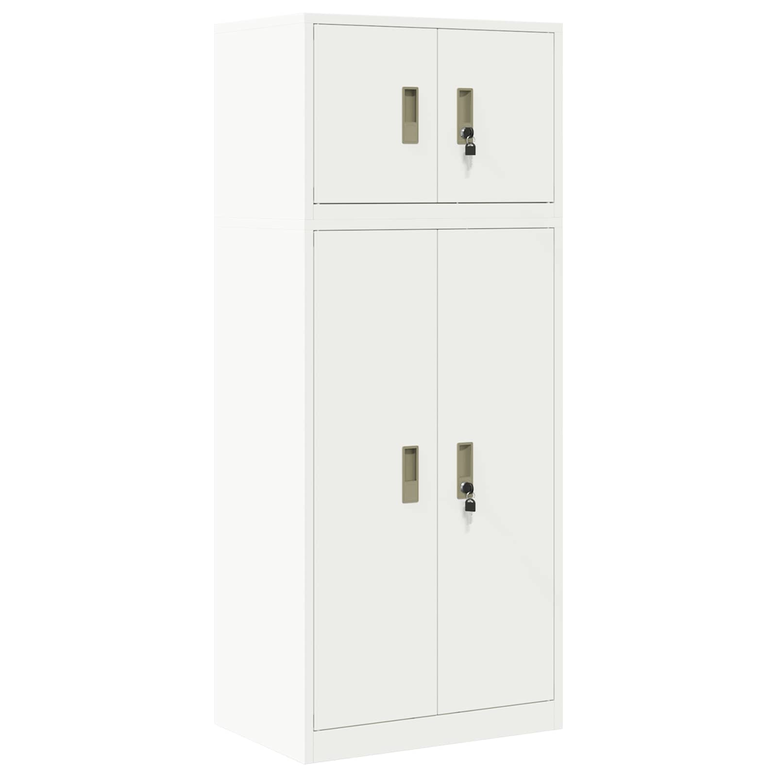 Hoiukapp 2 tk Valge 60 x 40 x 145 cm Teras Lukustatav