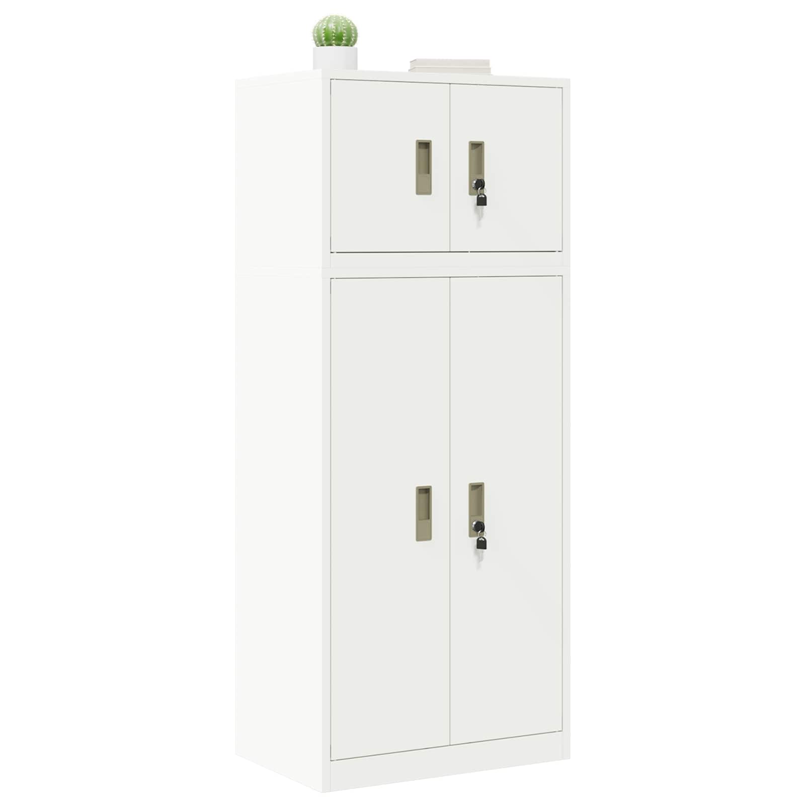 Hoiukapp 2 tk Valge 60 x 40 x 145 cm Teras Lukustatav