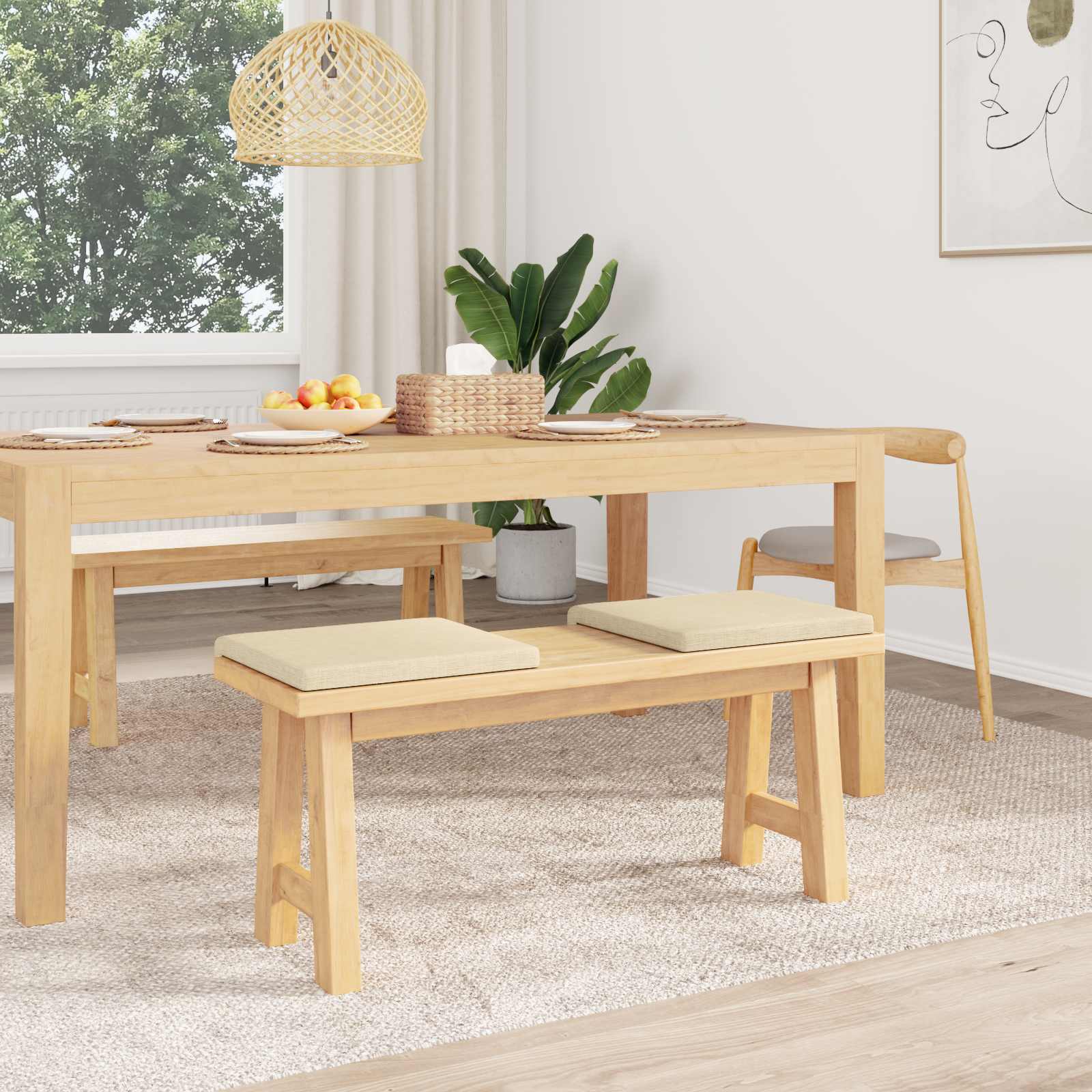 Pingipadja 2 tk kangas Kreemjas Sügavus 35 cm