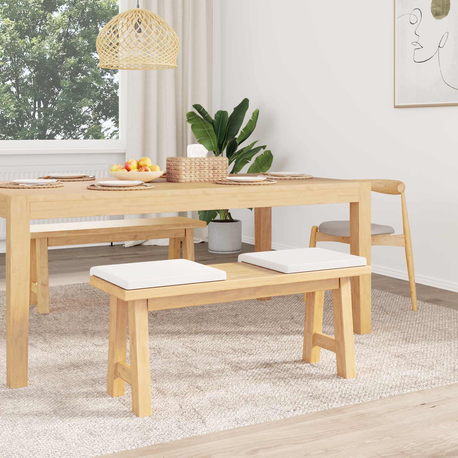 Pingipadja 2 tk kangas Valge Sügavus 35 cm
