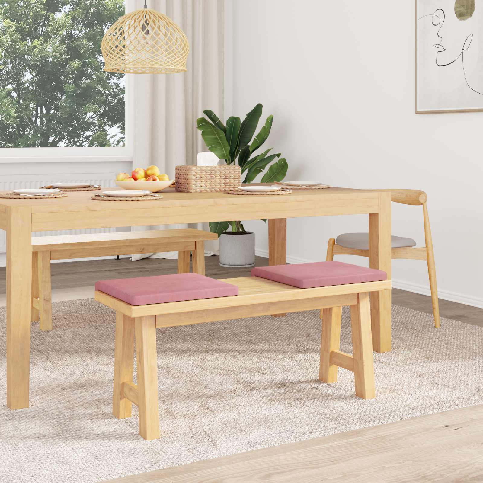 Pingipadja 2 tk Samet Roosa Sügavus 35 cm