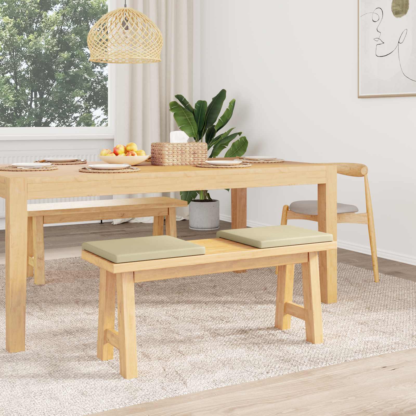 Pingipadja 2 tk Kunstnahk Kreemjas Sügavus 35 cm