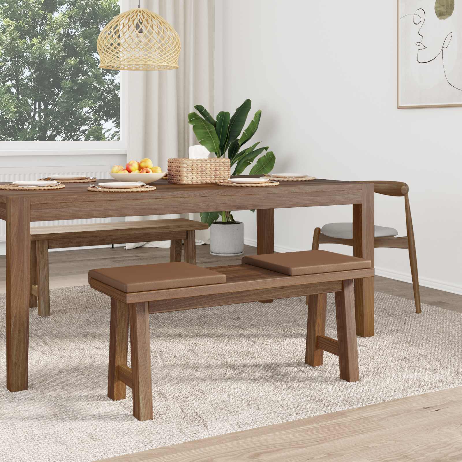 Pingipadja 2 tk Kunstnahk Cappuccino Sügavus 35 cm