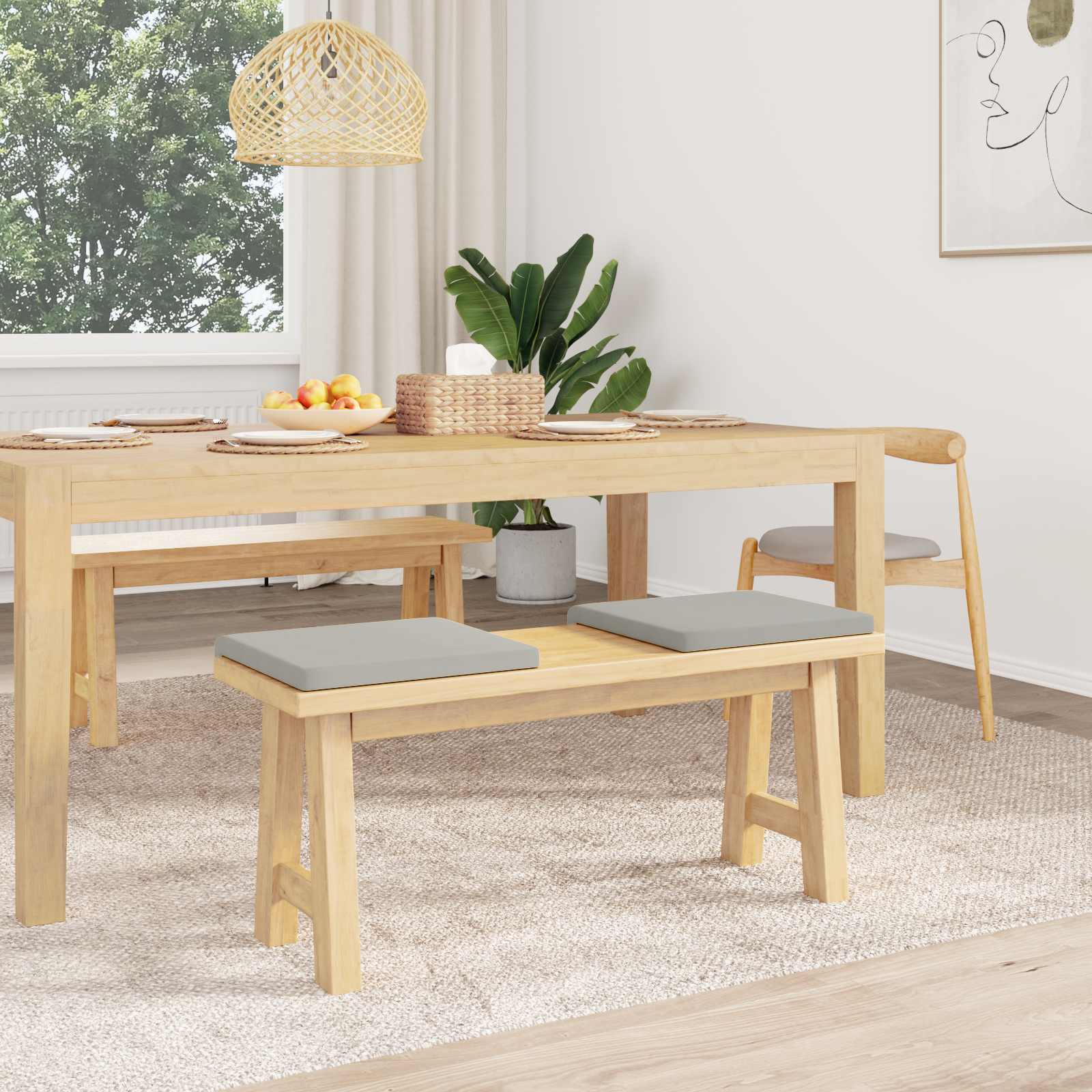 Pingipadja 2 tk Mikrofiiber Helehall Sügavus 35 cm