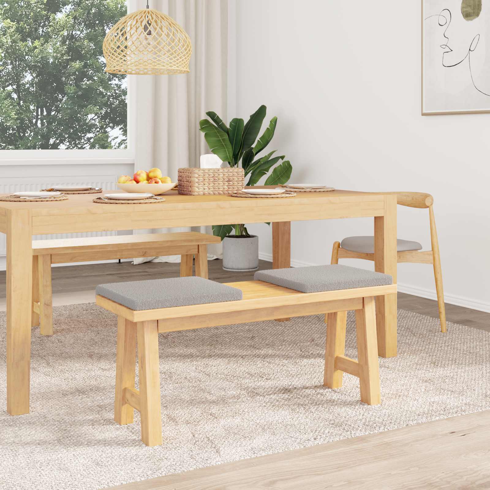 Pingipadja 2 tk Sherpa Kangas Helehall Sügavus 35 cm