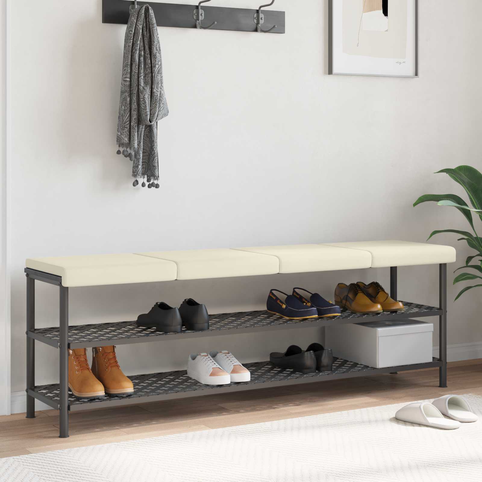 Pingipadja 4 tk Tekstureeritud samet Kreemjas Sügavus 35 cm
