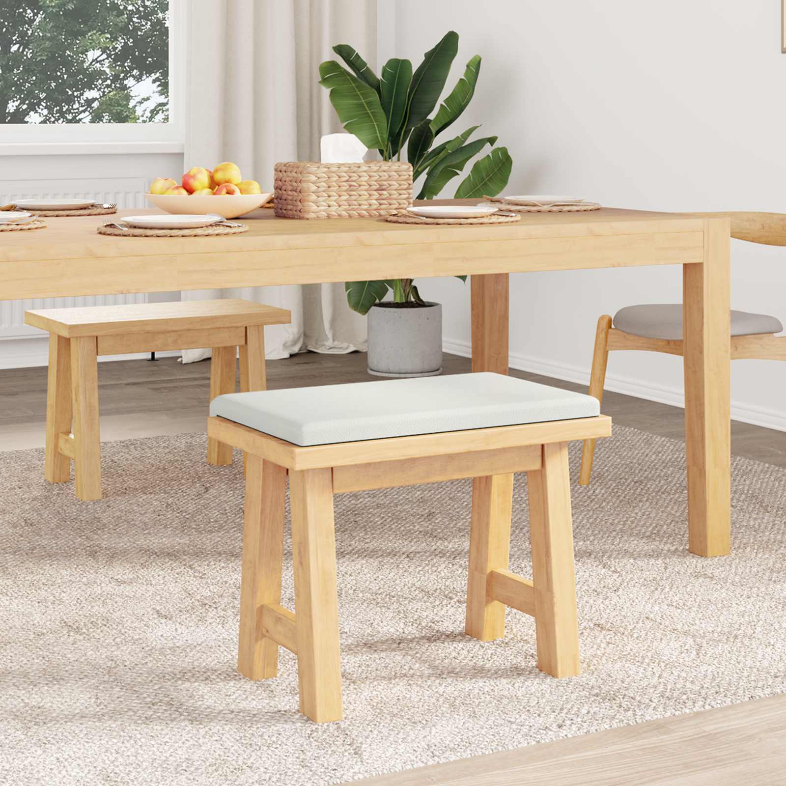 Pingipadja Kunstnahk Valge Sügavus 35 cm