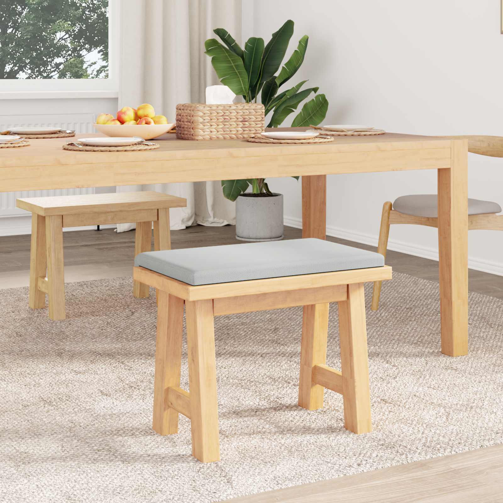 Pingipadja Tekstureeritud samet Helehall Sügavus 35 cm