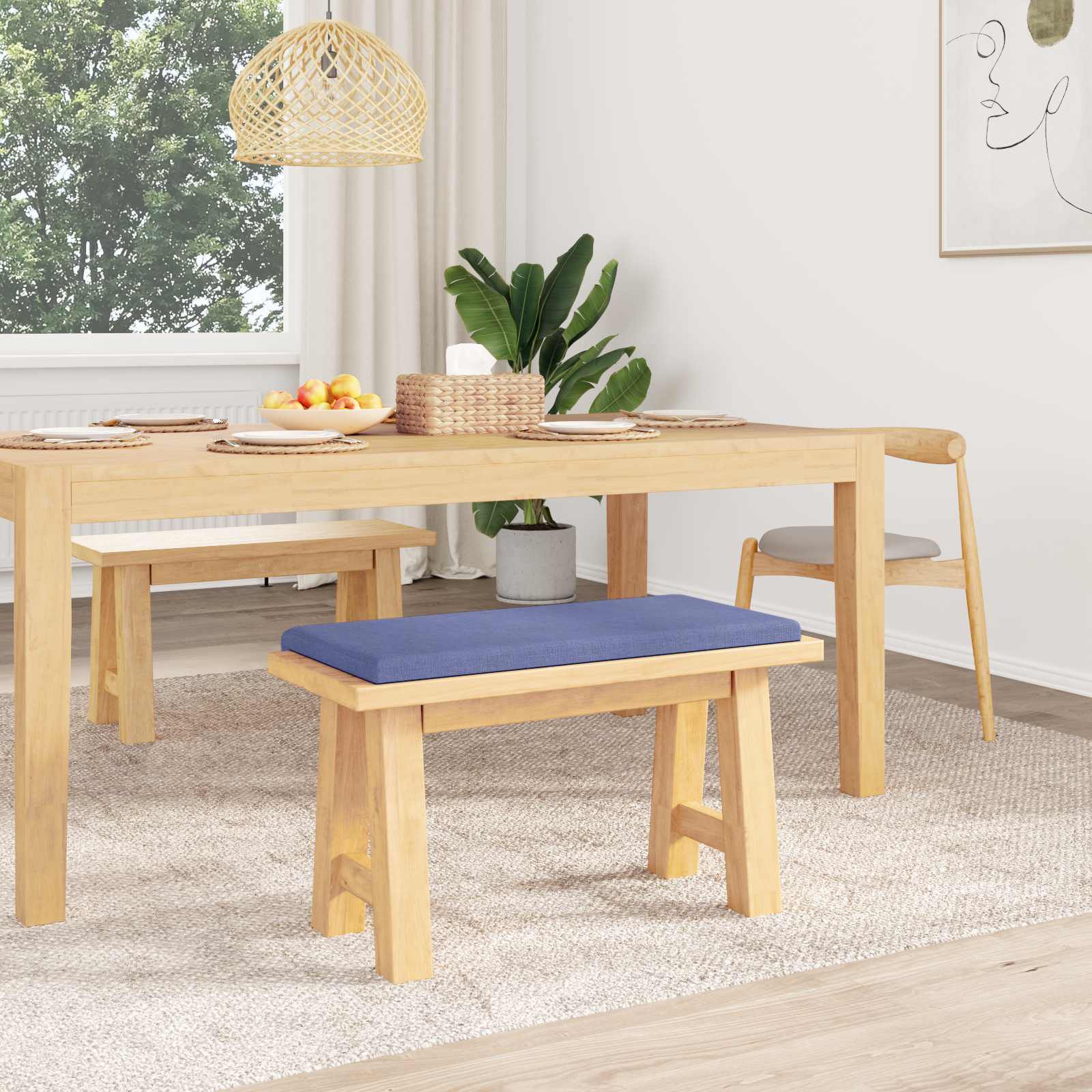 Pingipadja kangas Jeans sinine Sügavus 35 cm