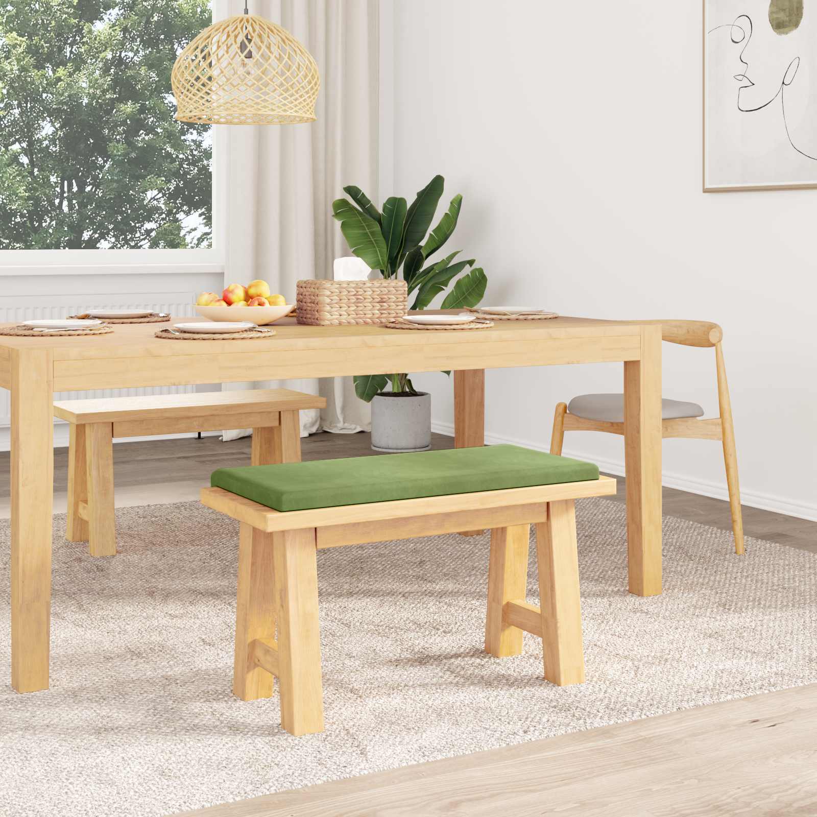 Pingipadja Samet Hele roheline Sügavus 35 cm