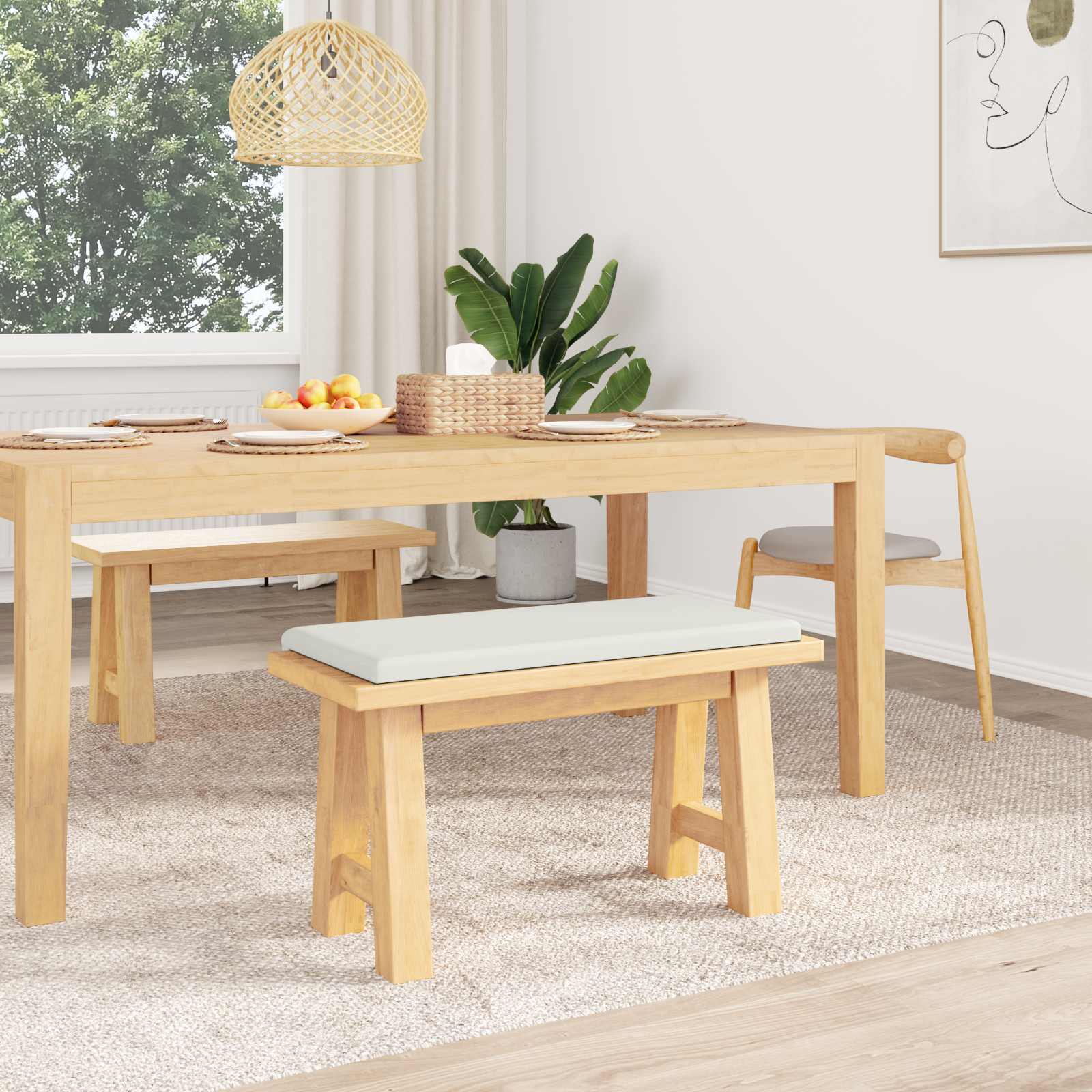 Pingipadja Kunstnahk Valge Sügavus 35 cm