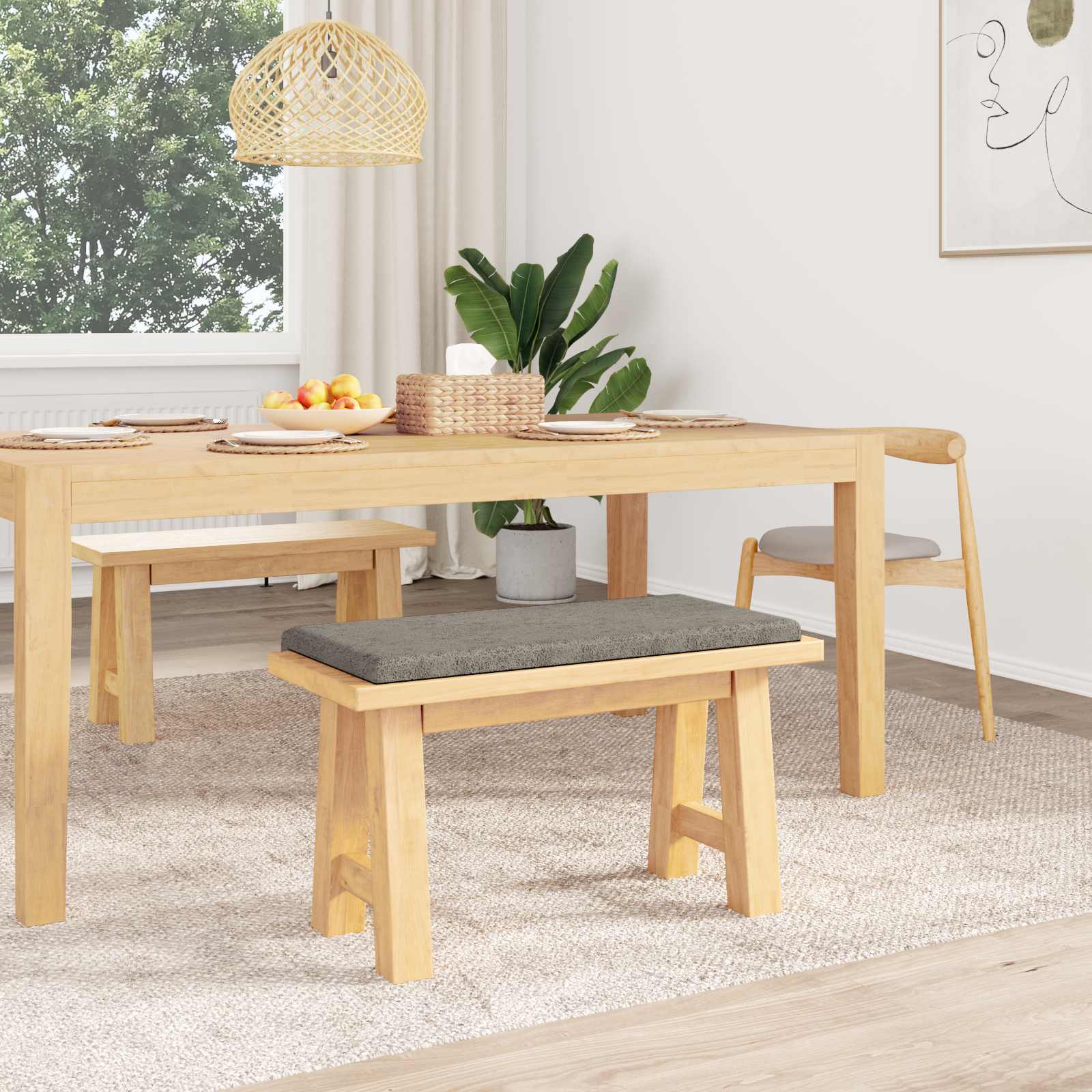 Pingipadja Tehisseemisnahk Helehall Sügavus 35 cm