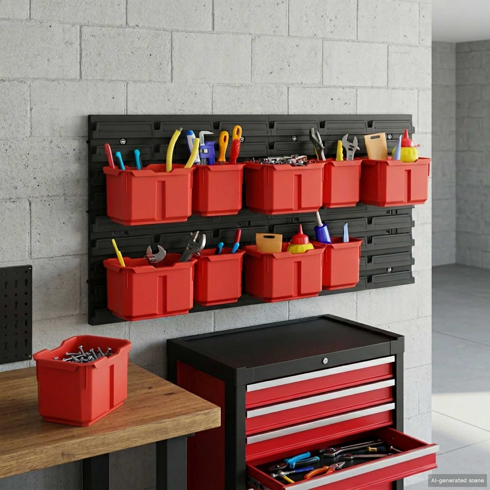 Konteiner Rack Must ja punane 77,5 x 2 x 39 cm