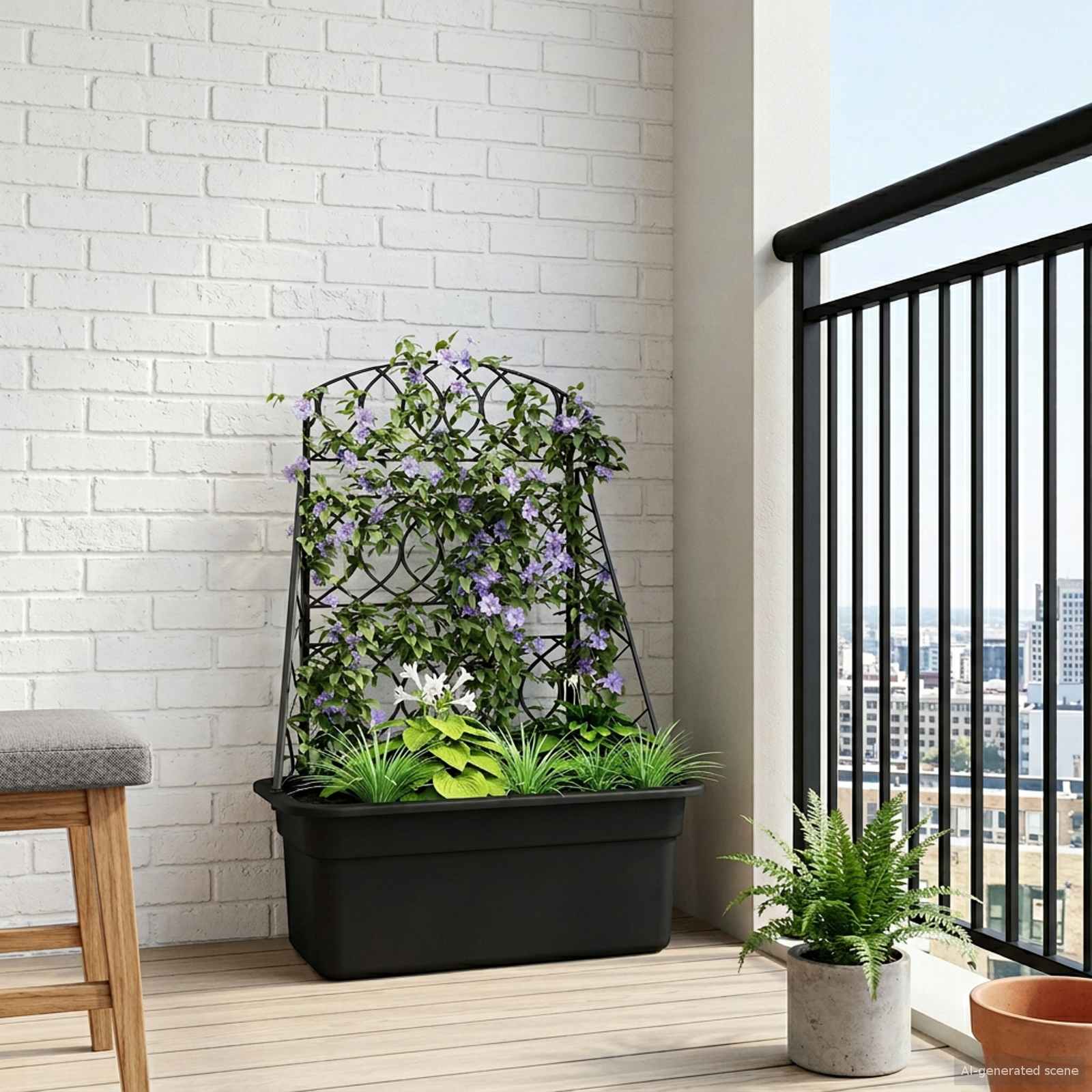 Pott-Trellis Antratsiit 58 x 29 x 78 cm PP