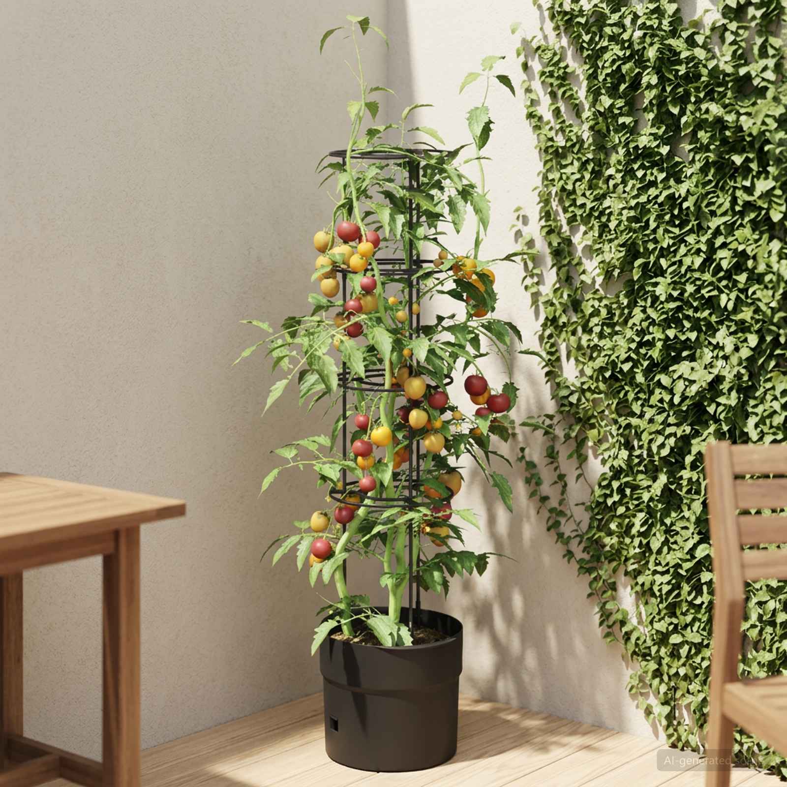 Tomati Kasvataja Must Ø 32 x 127 cm PP