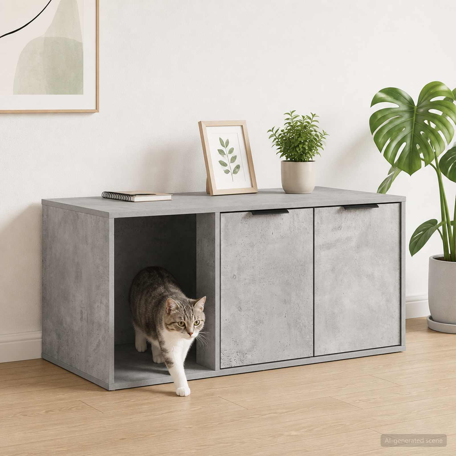 Kassi puuri mööbel Betoonhall 100 x 49 x 45 cm Tehispuit