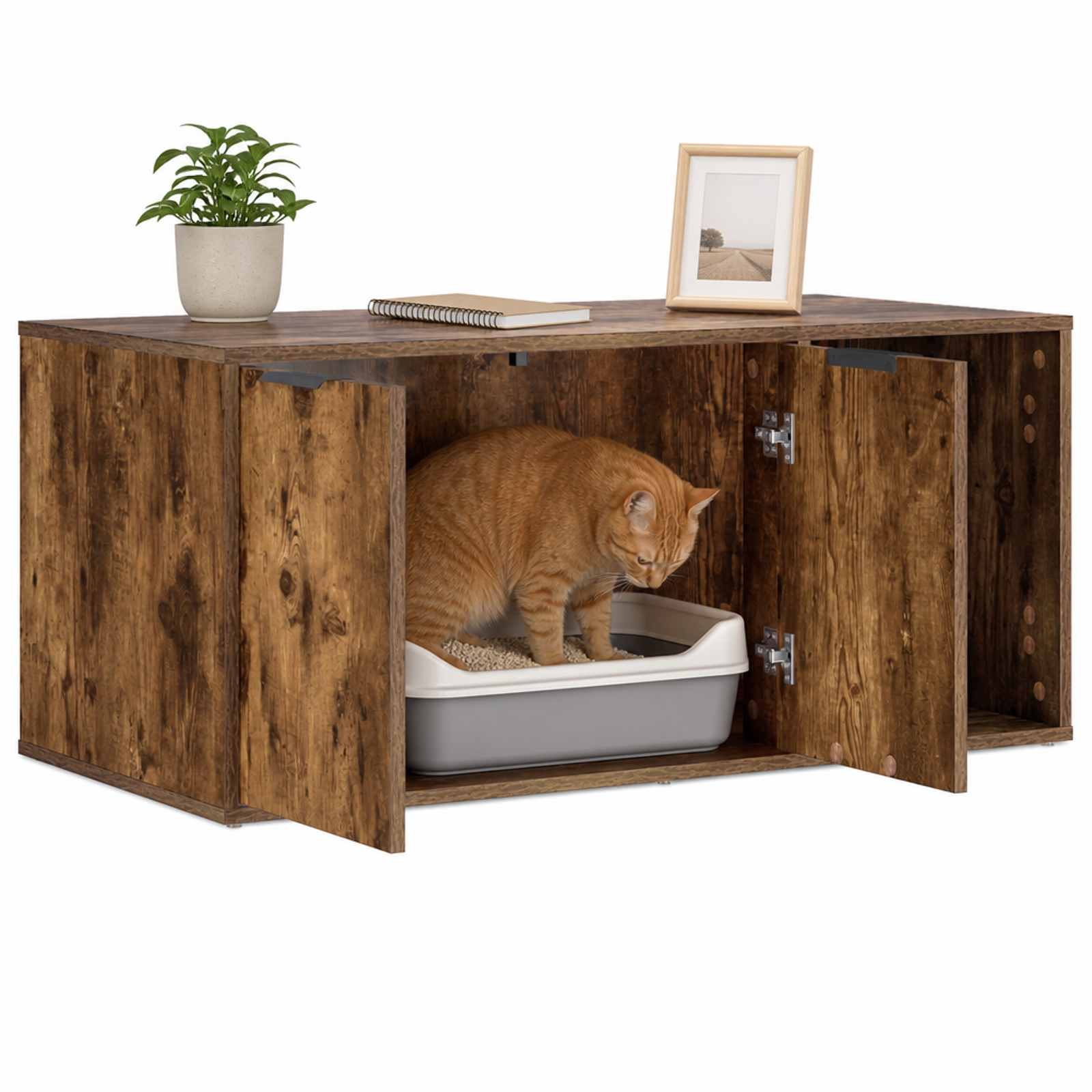 Kassi puuri mööbel Suitsutatud tamm 100 x 49 x 45 cm Tehispuit